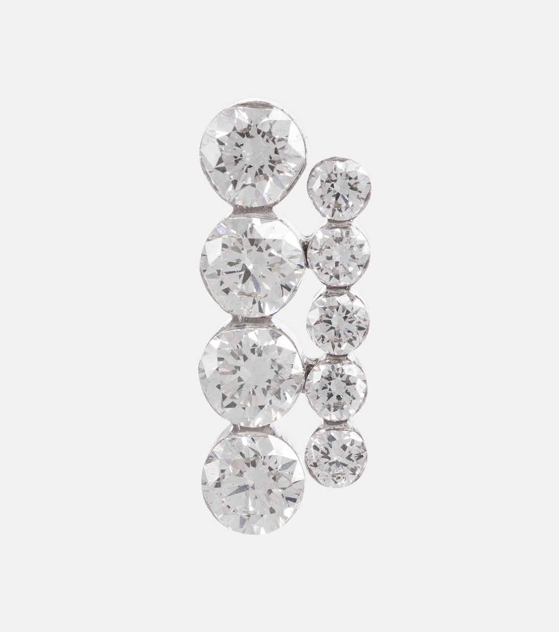 Aspara Bar 18kt white gold single earring with diamonds in silver 