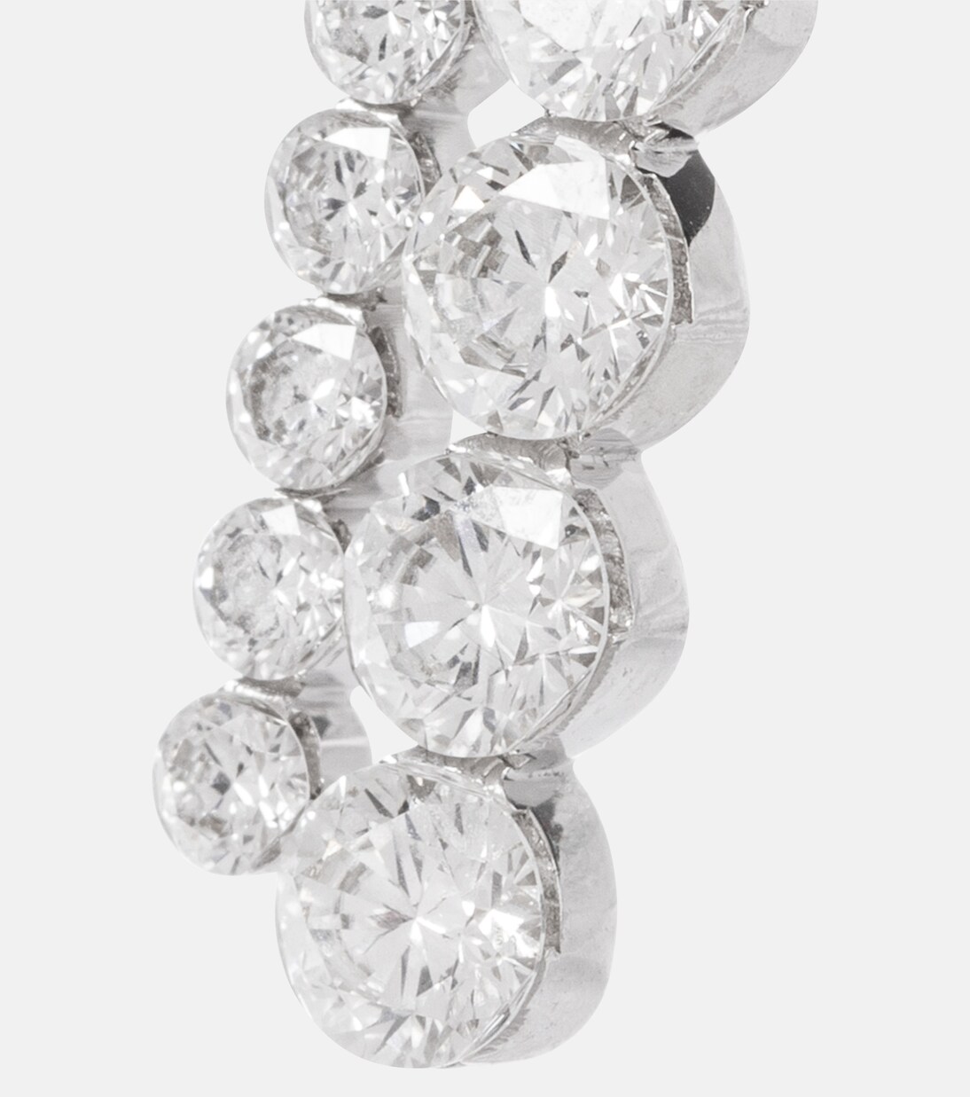 Aspara Bar 18kt white gold single earring with diamonds in silver 