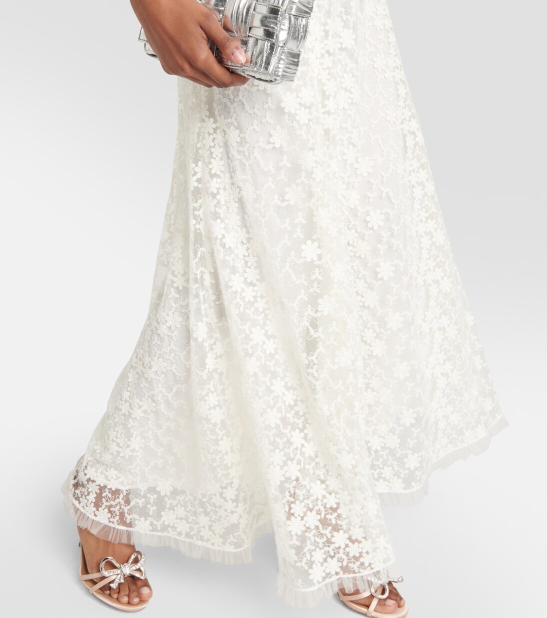 Floral lace and tulle maxi dress | Rodarte