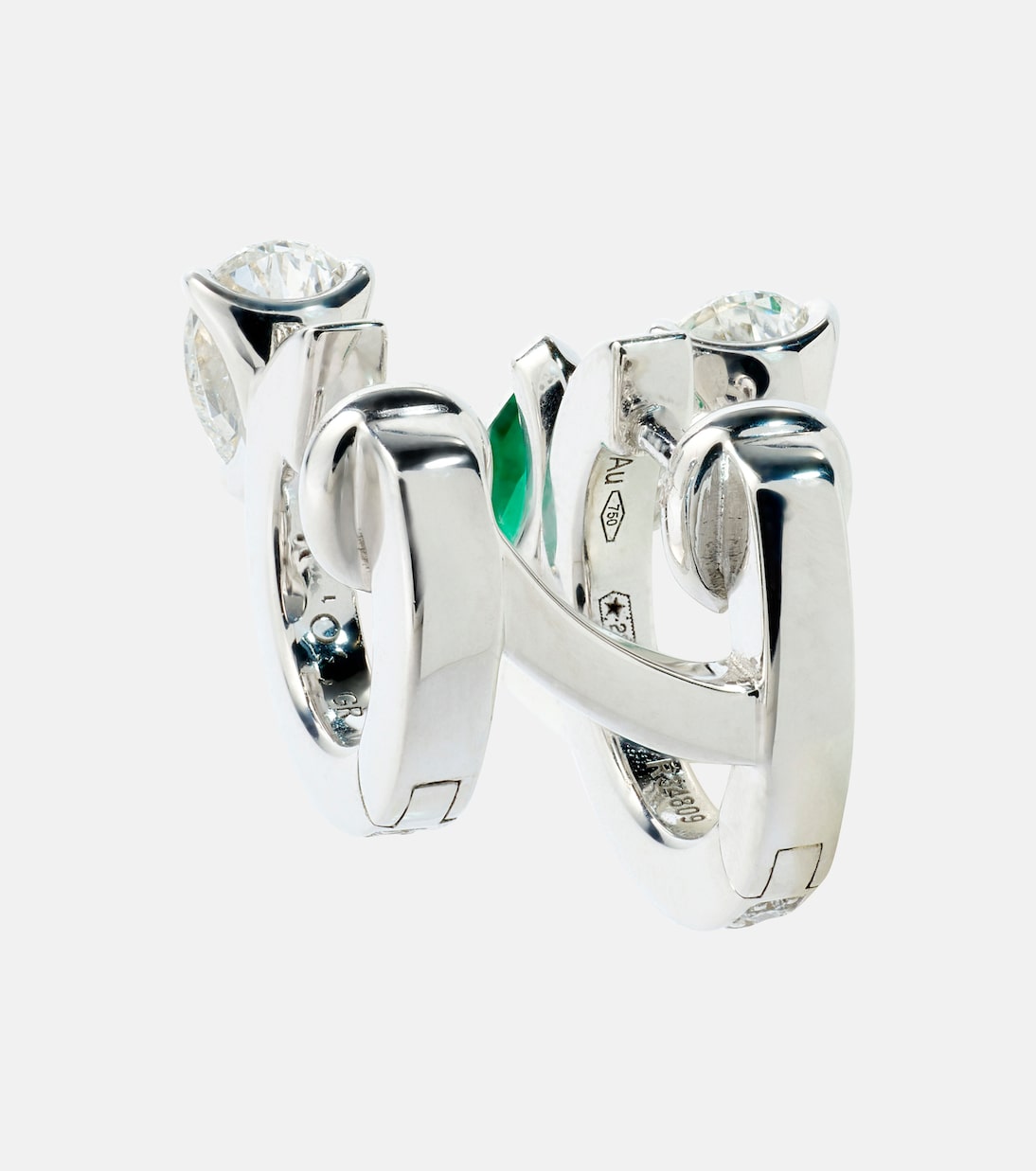 Serti Sur Vide 18kt white gold single earring with diamonds and 