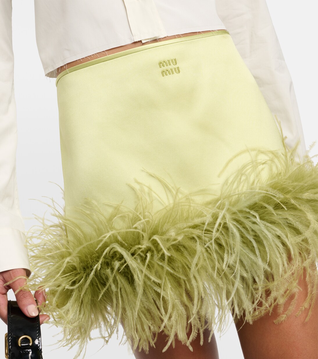 Feather cotton tweed miniskirt main image 1