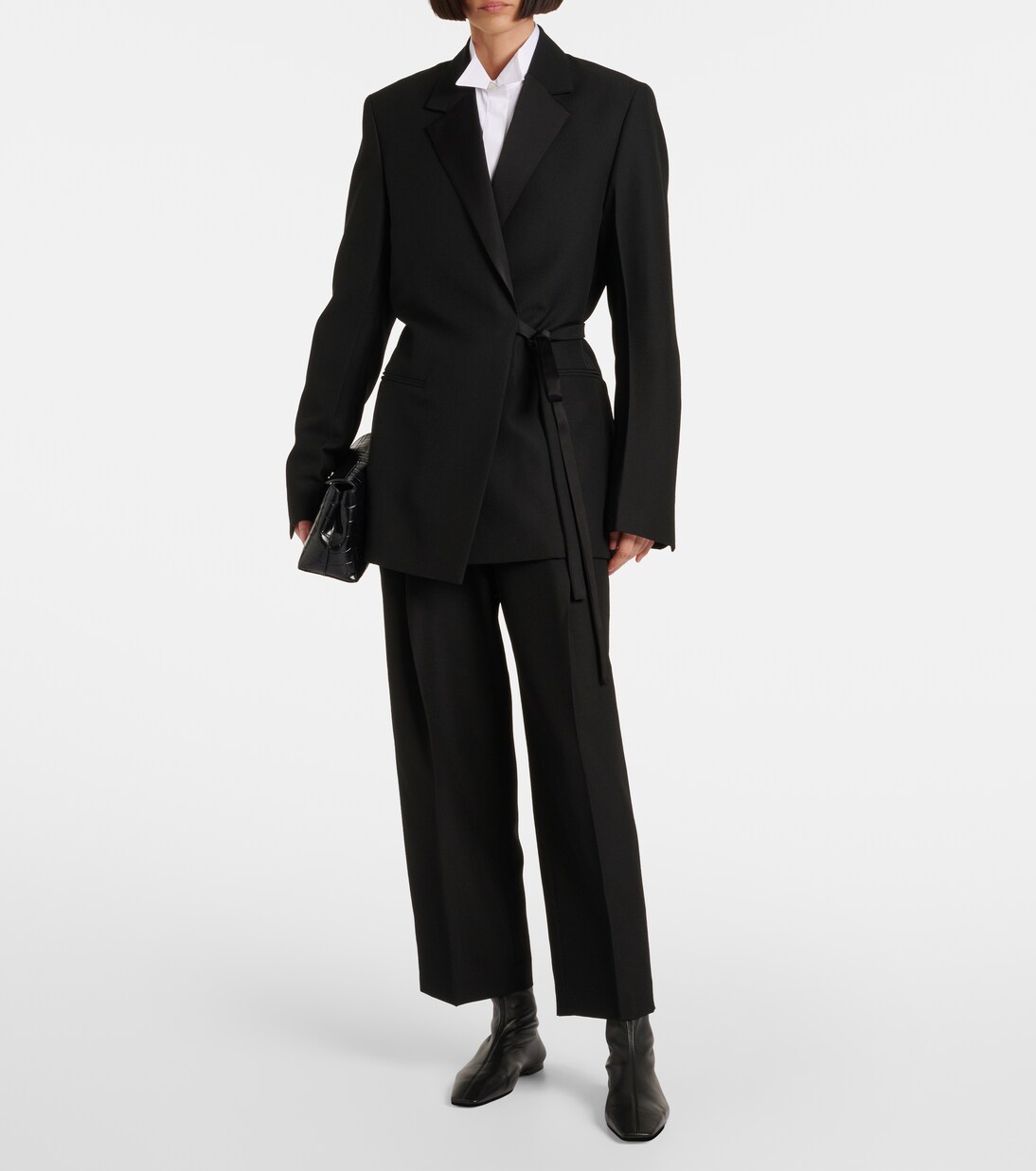 Satin Wrap Blazer