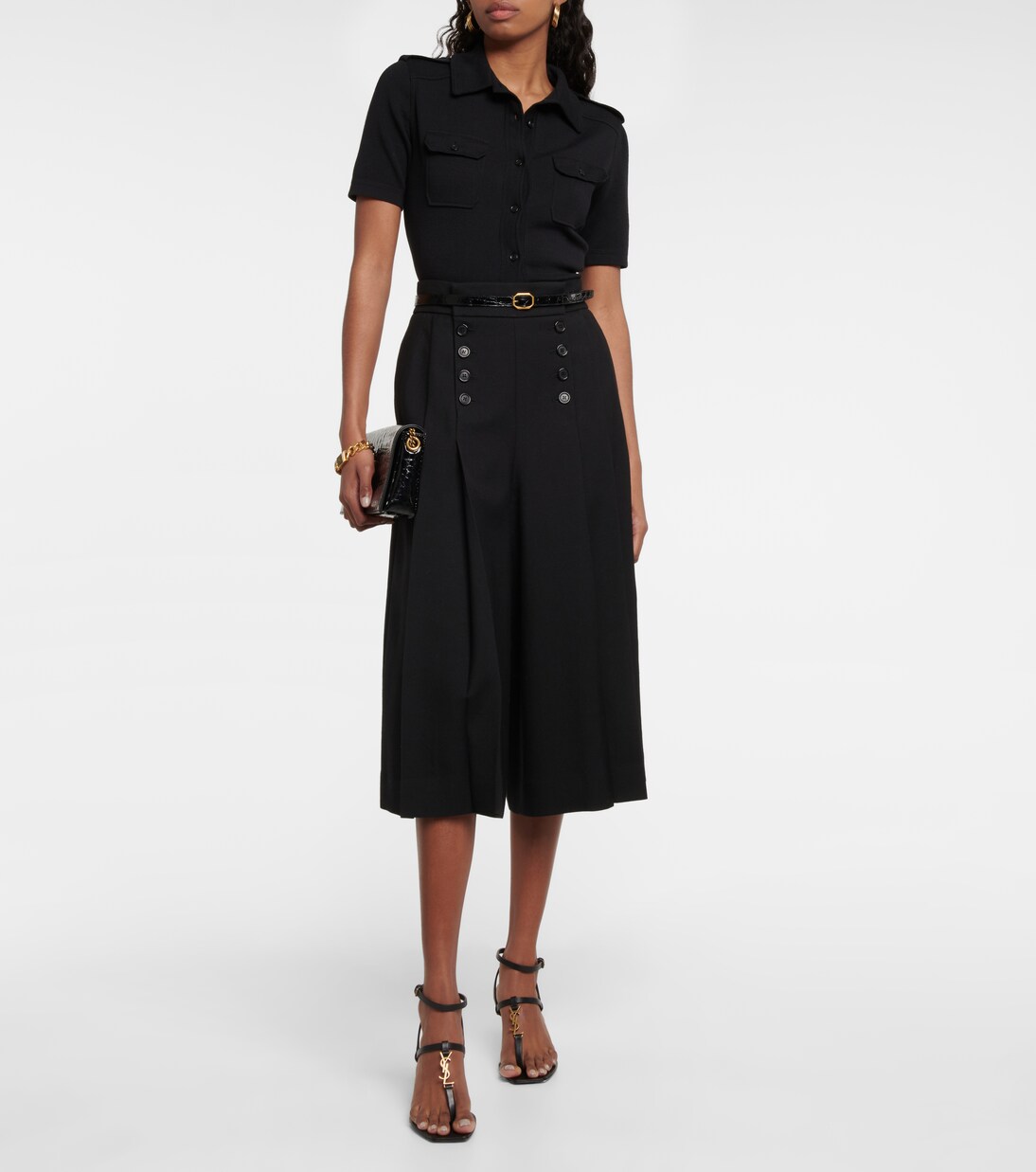 Sandalen Cassandra 60 aus Leder in Schwarz - Saint Laurent | Mytheresa 