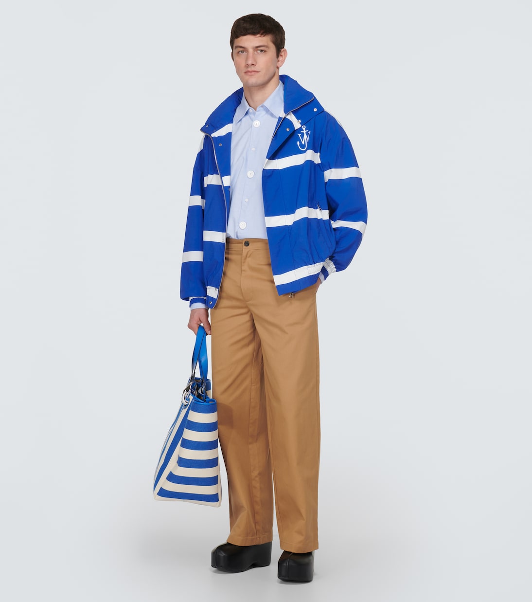 Anchor striped track jacket in blue - JW Anderson | Mytheresa