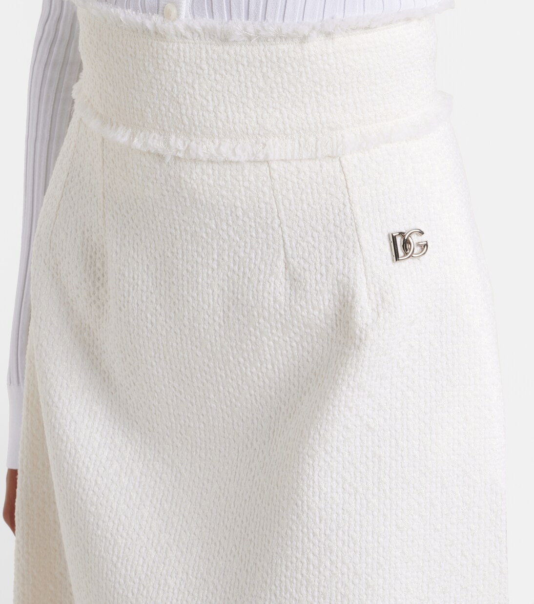 Dolce & Gabbana Brown Polyester Pleated High Waist Midi Skirt