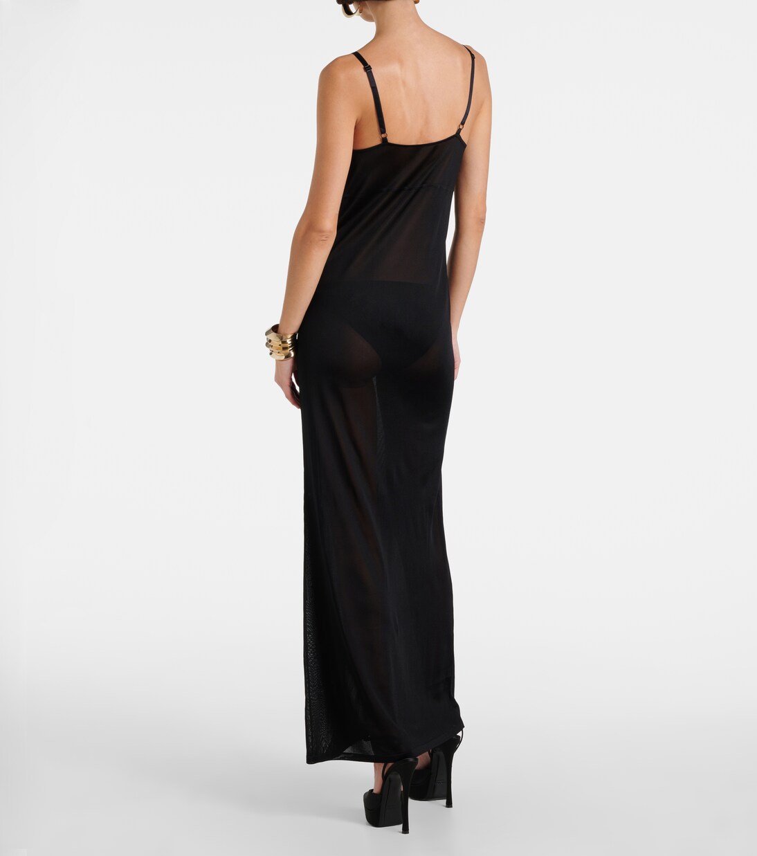 Black Jersey Slip Dress Bassike V Neck Jersey Slip Dress In Black