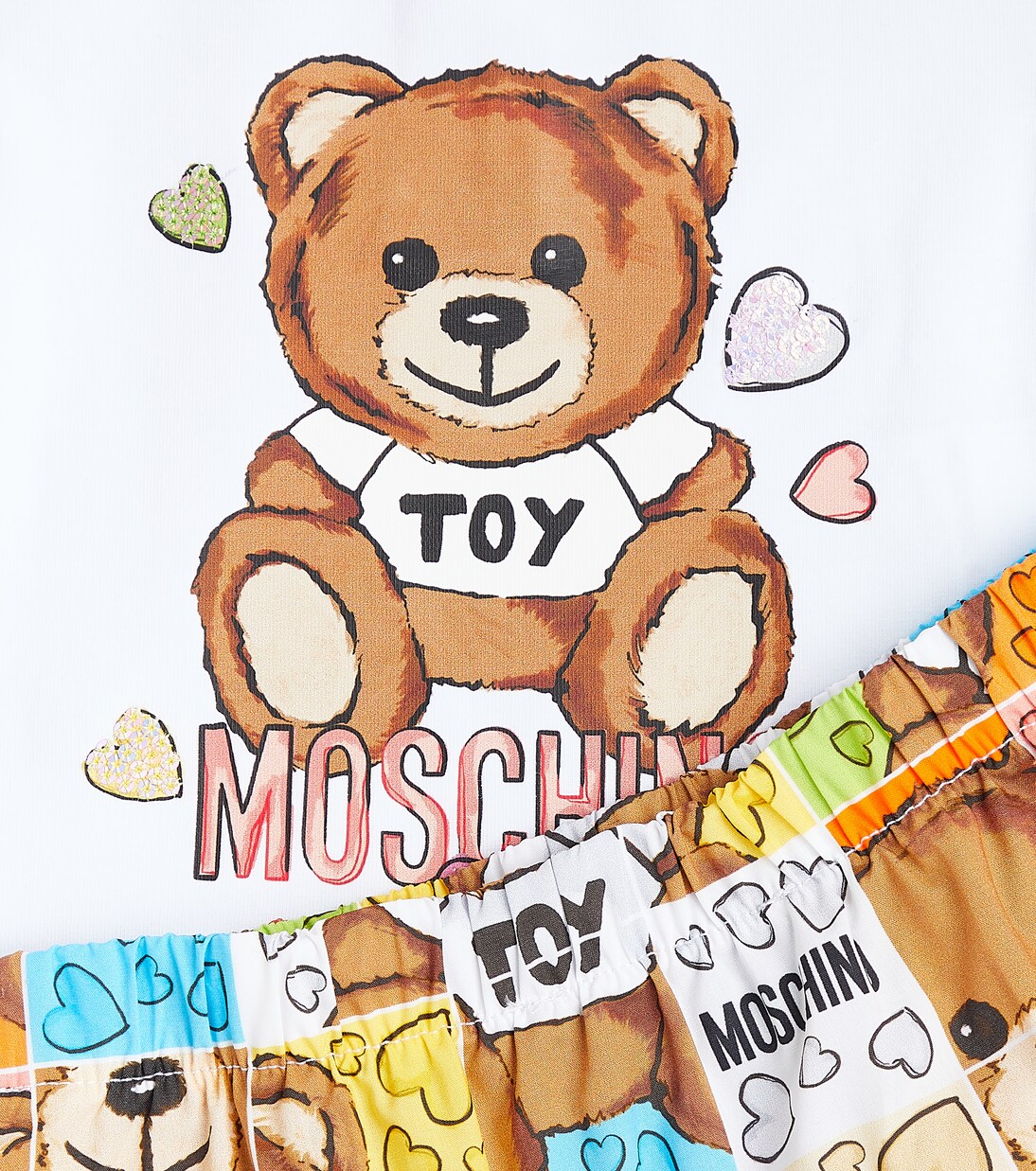 Baby printed cotton T-shirt and skirt set in multicoloured  