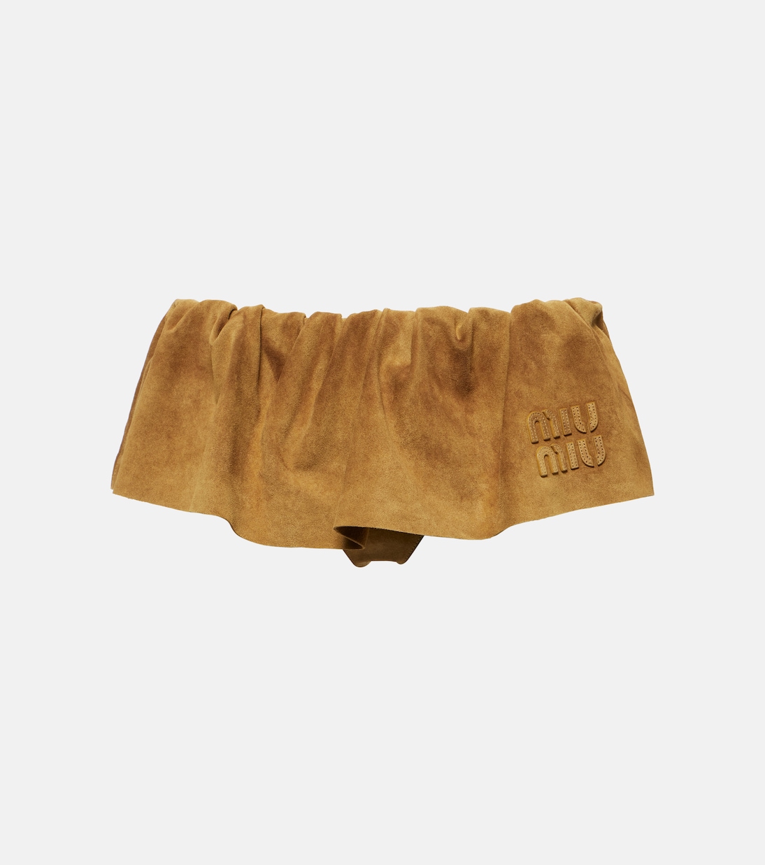 Low-Rise-Minirock aus Veloursleder in Braun - Miu Miu | Mytheresa
