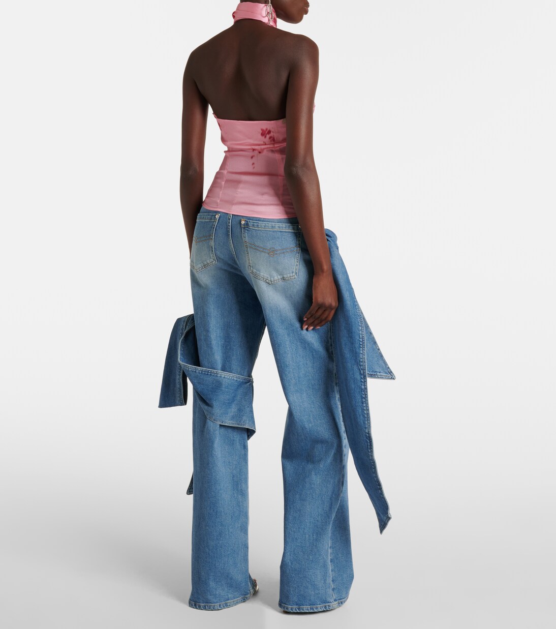 Bedrucktes Top aus Satin in Pink - Blumarine | Mytheresa