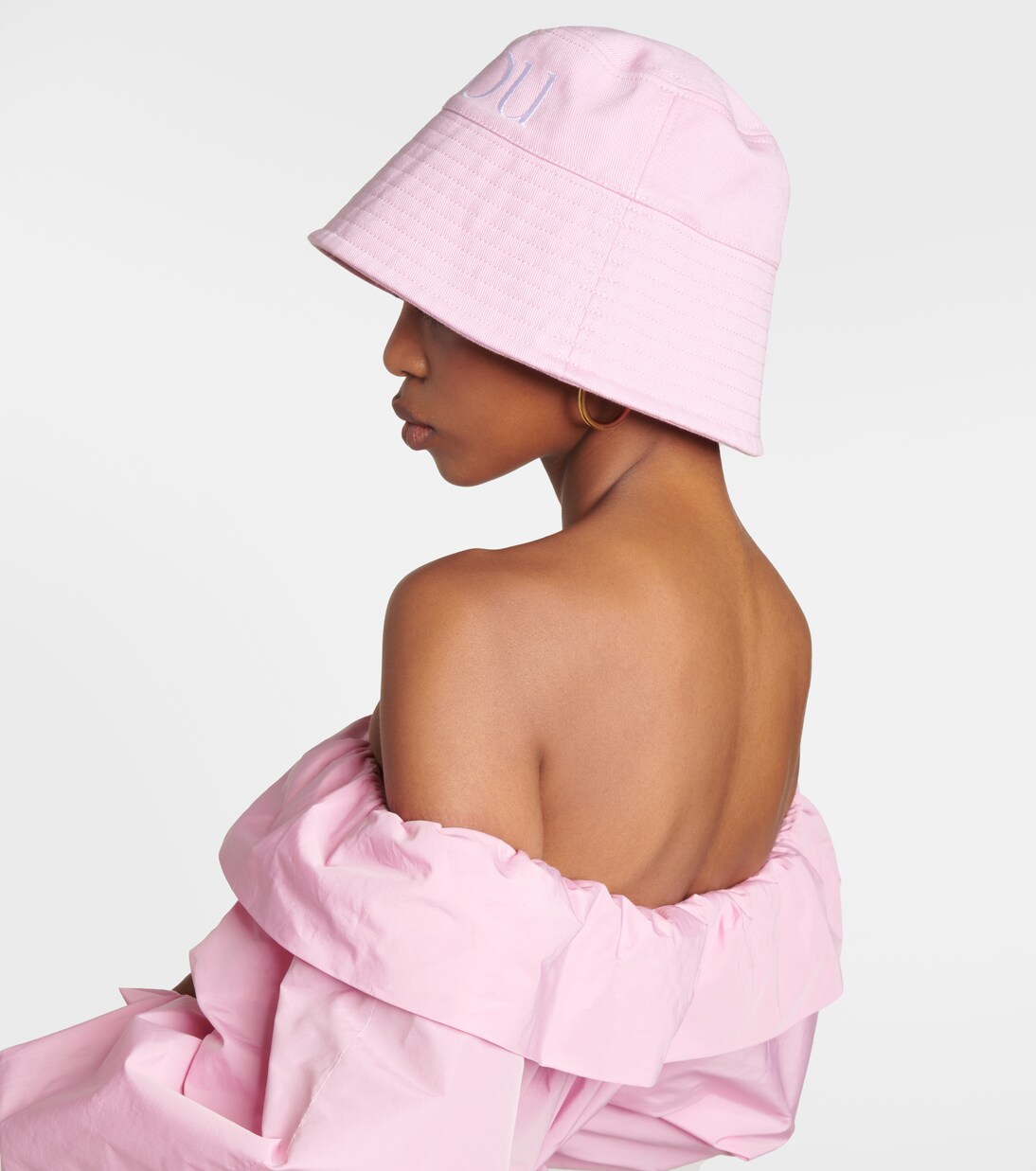 Logo cotton drill bucket hat in pink - Patou | Mytheresa