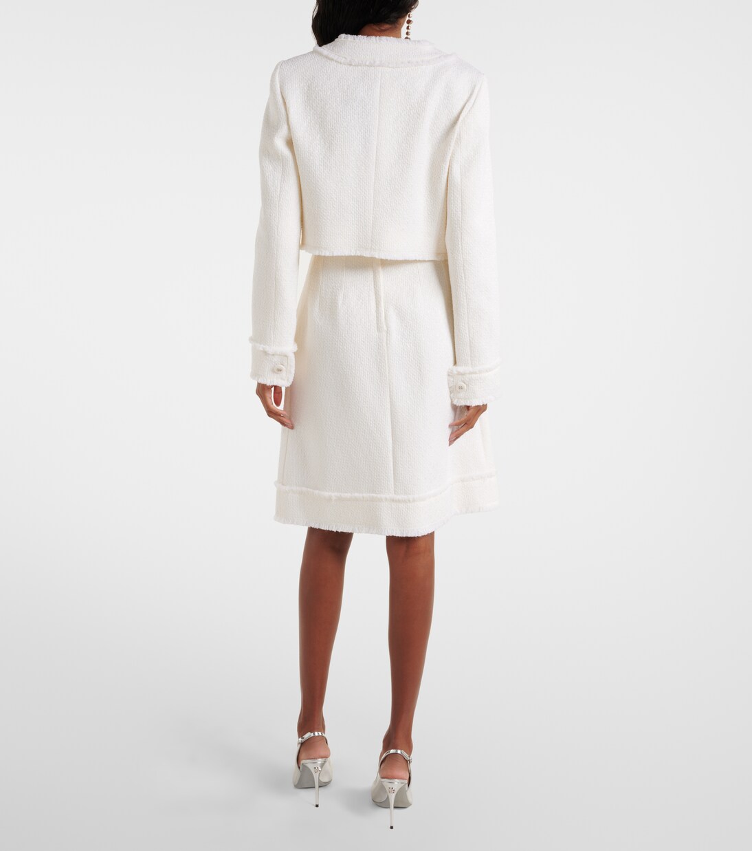 Donatella Wool Blend Coat Ivory White