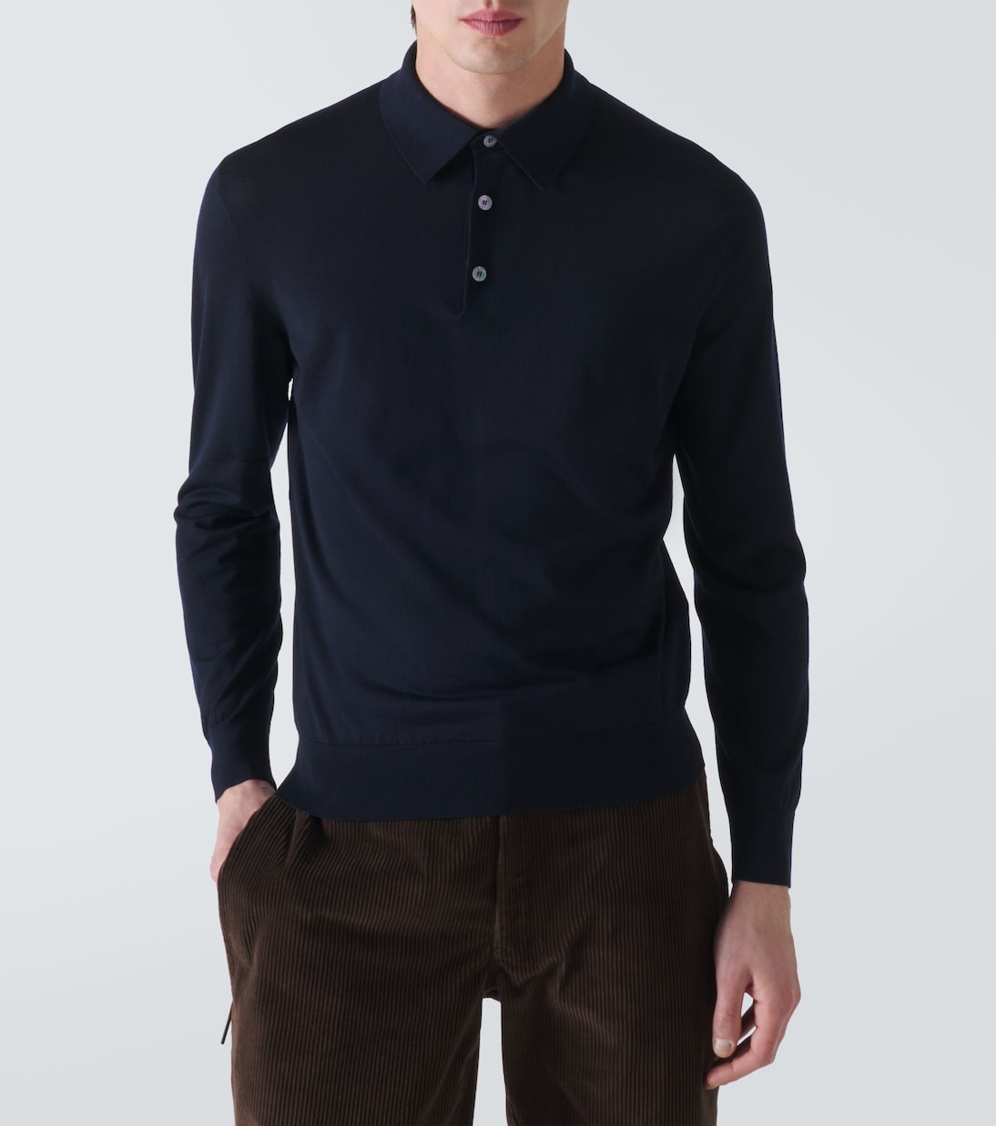 Polo Rovigo In Lana Tollegno Blu
