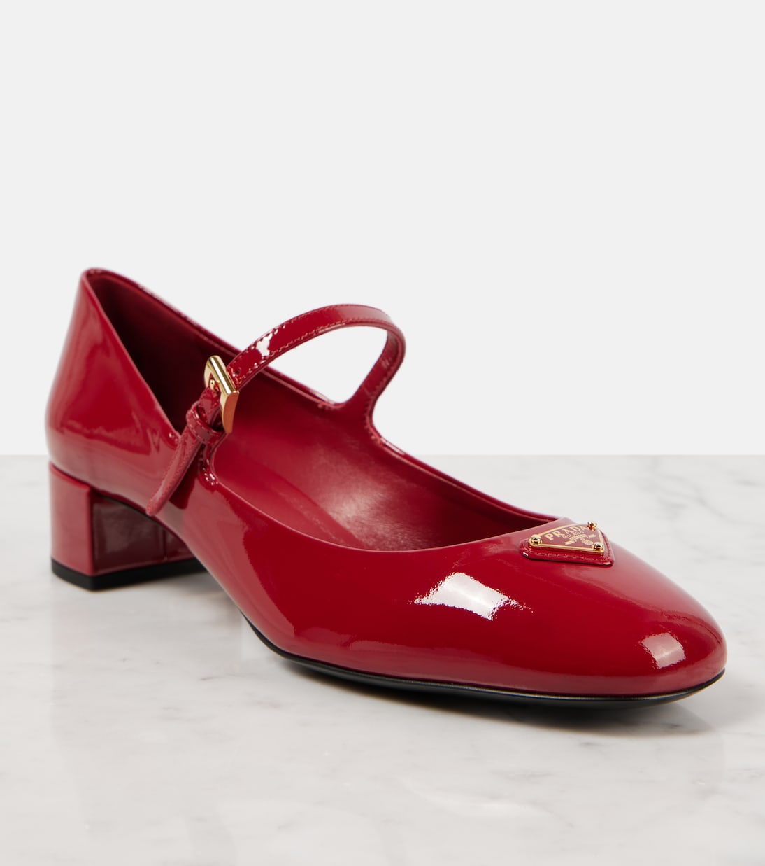 PRA NAPPA MARY JANE PUMPS CRIMSON SATIN