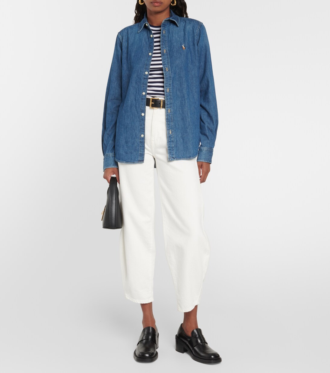 Lauren Stripes Blouse Top (Blue)