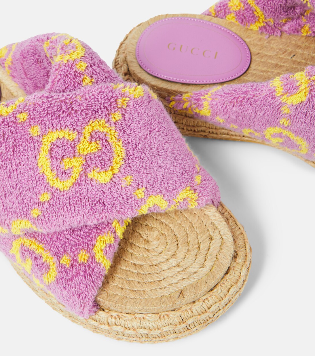 Maxi GG terry espadrille slides in multicoloured Gucci Mytheresa