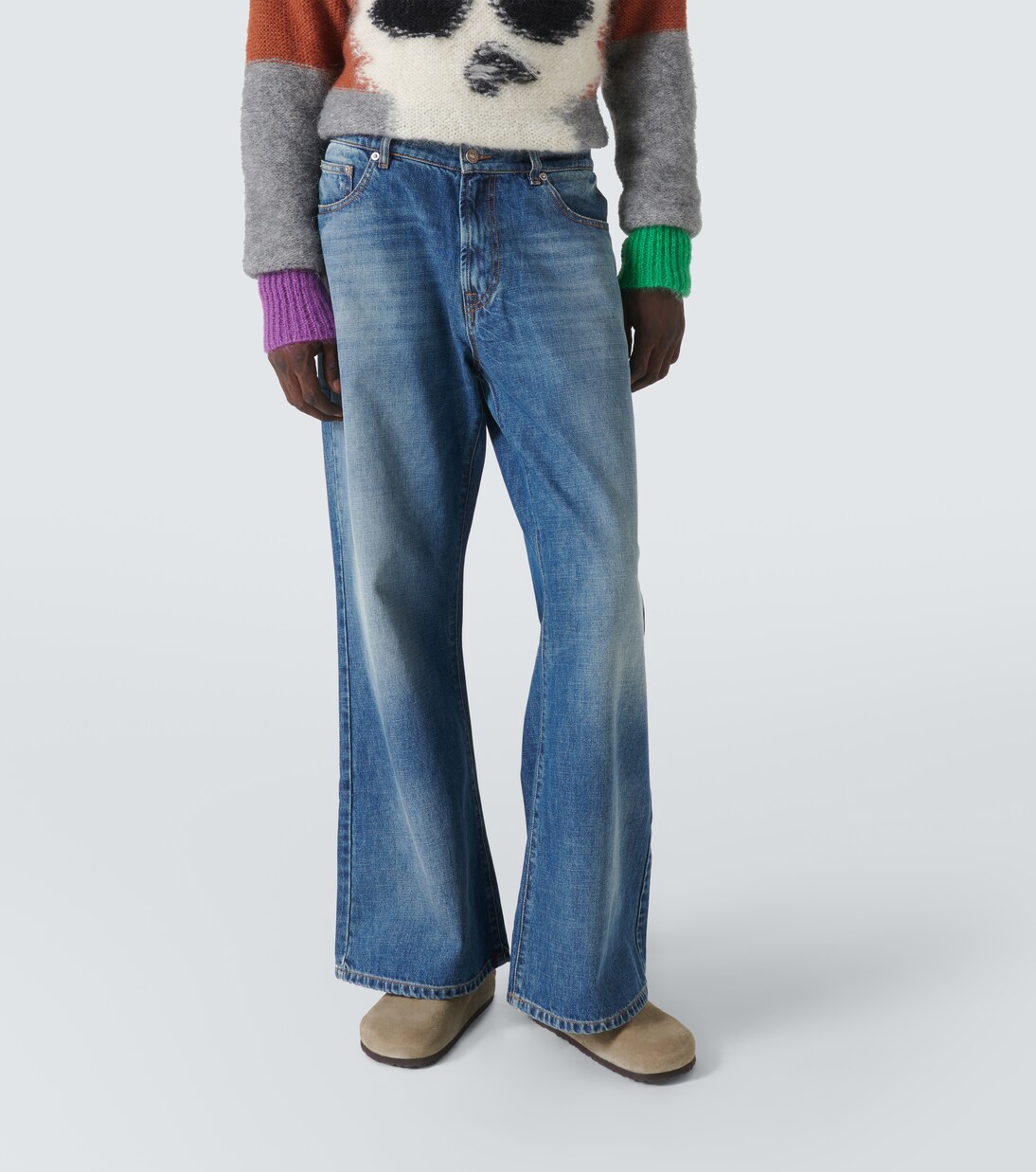 Mid-rise flared jeans in blue - ERL | Mytheresa 