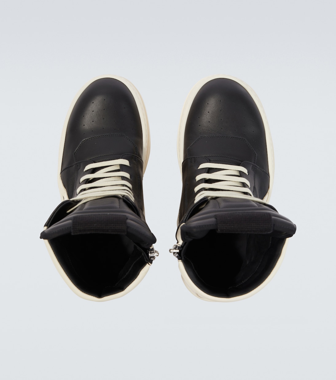 High-Top Plateau-Sneakers aus Leder in Schwarz - Rick Owens 