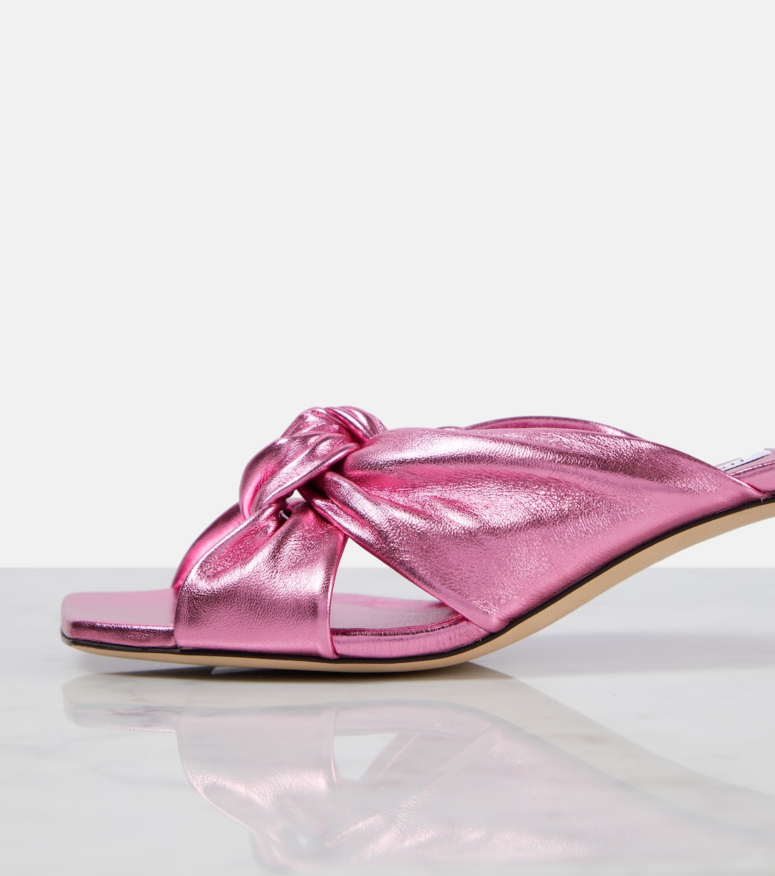 Avenue 50 metallic leather mules in pink - Jimmy Choo | Mytheresa