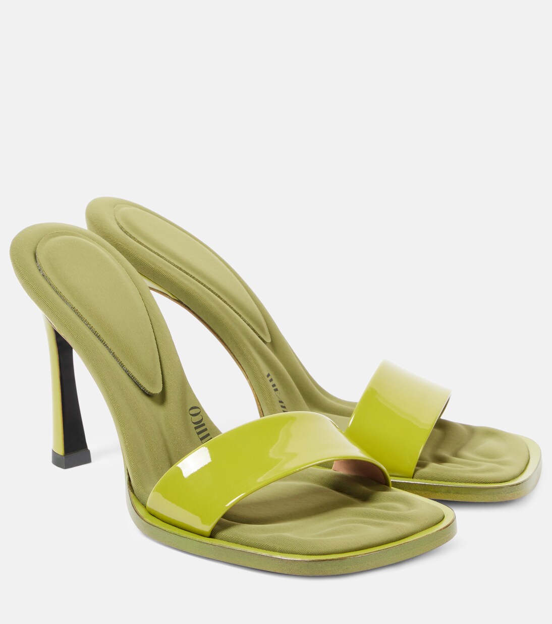Neon Green Patent Mules