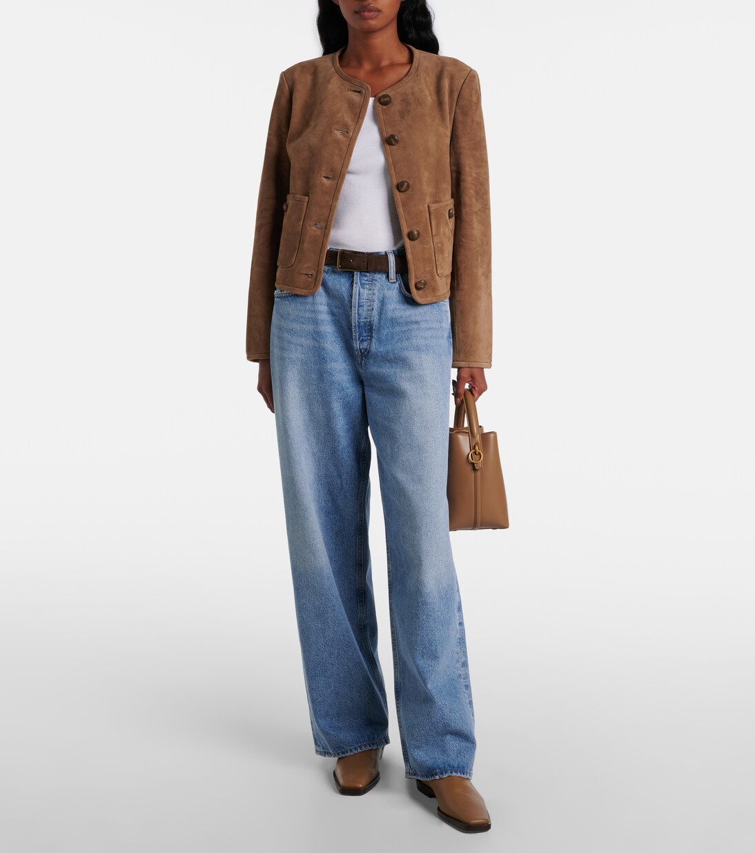 Andrea suede jacket in brown - Veronica Beard | Mytheresa