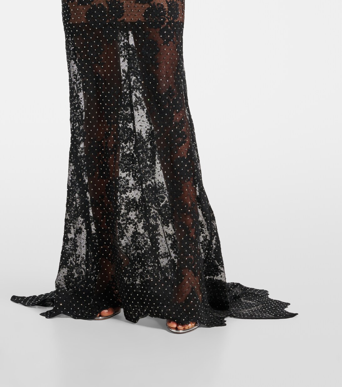 Embellished Sheer Lace Dress