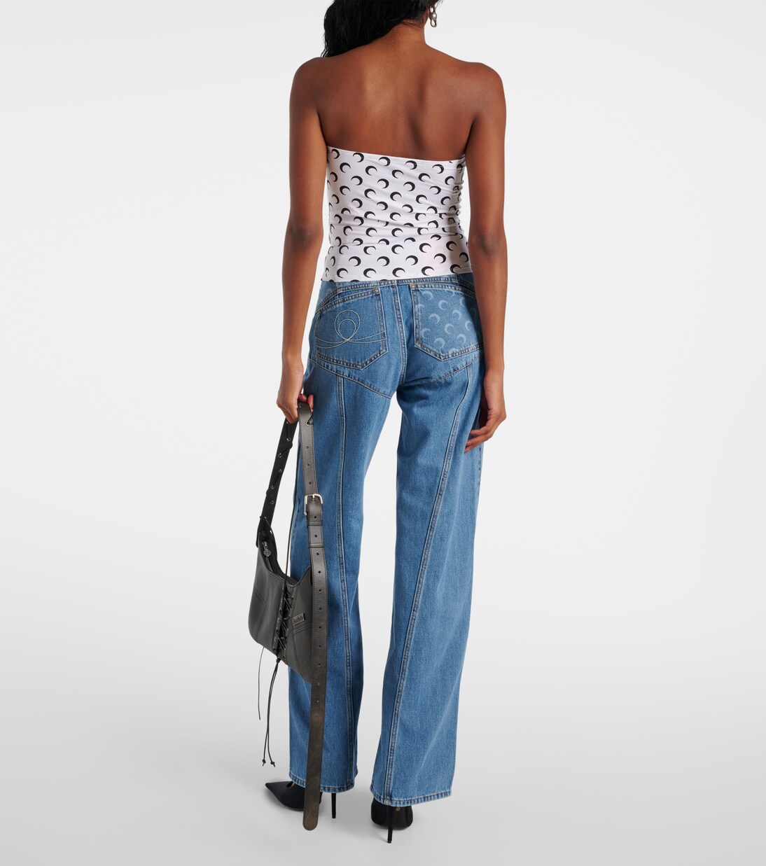 Moon jersey tube top in white - Marine Serre | Mytheresa