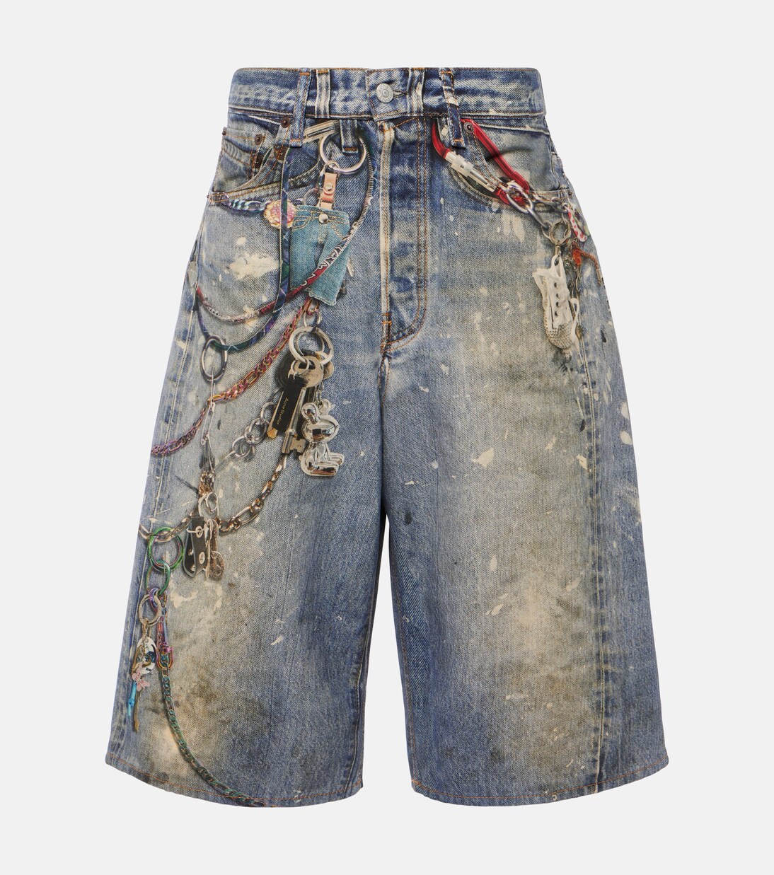 Judda printed denim shorts in blue - Acne Studios | Mytheresa
