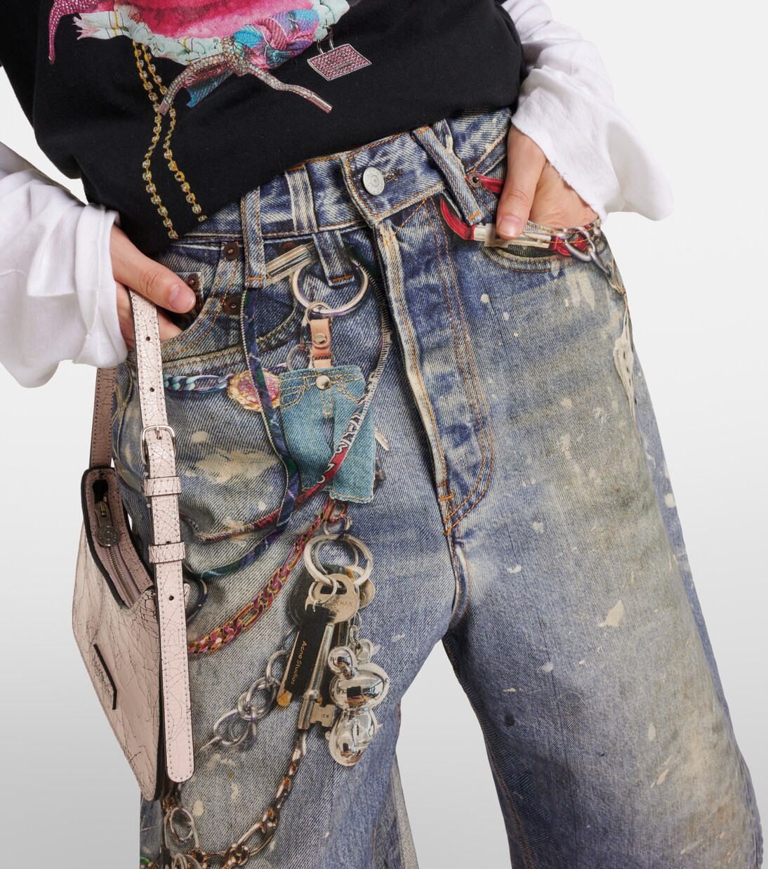 Judda printed denim shorts in blue - Acne Studios | Mytheresa