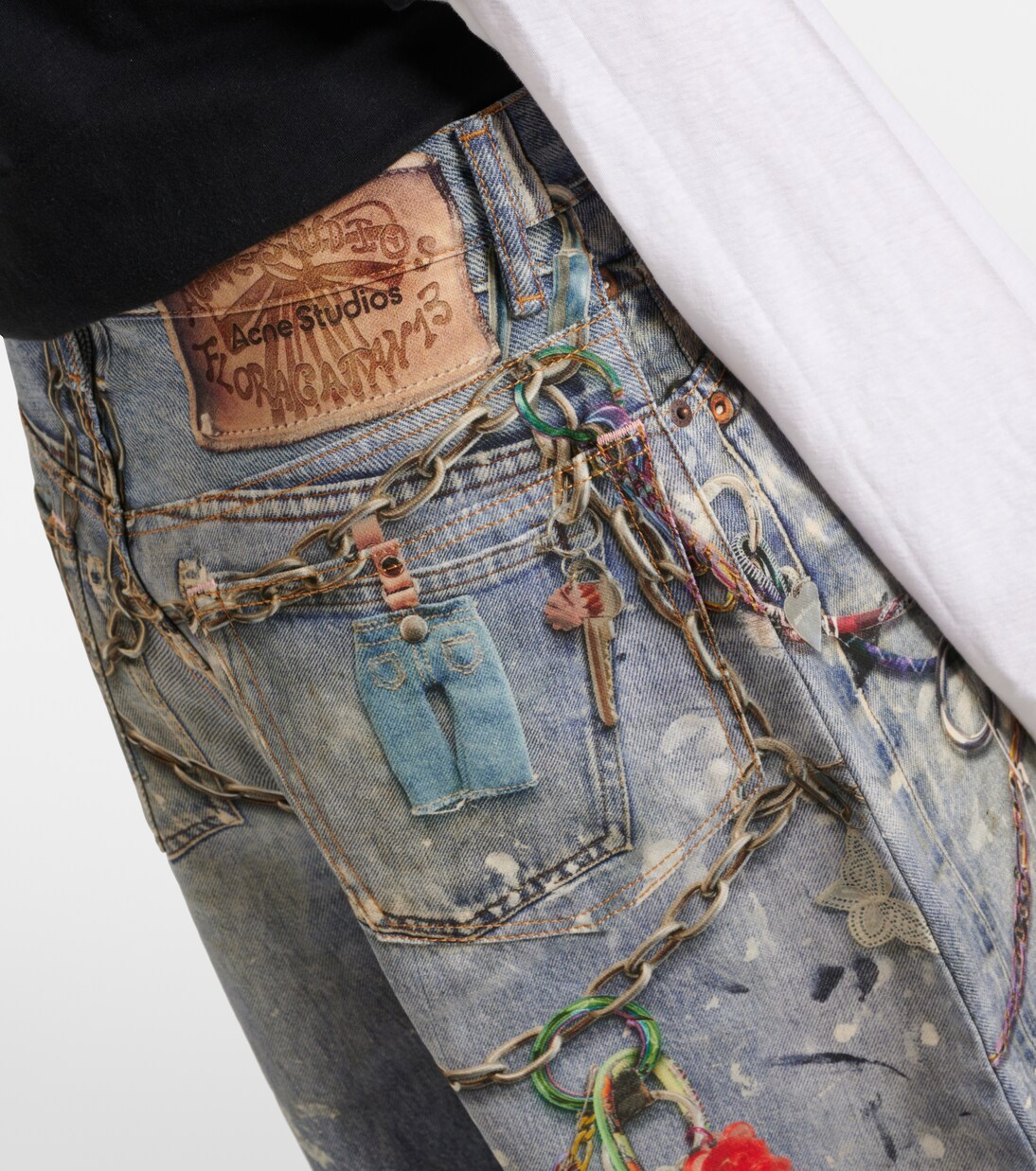 Judda printed denim shorts in blue - Acne Studios | Mytheresa