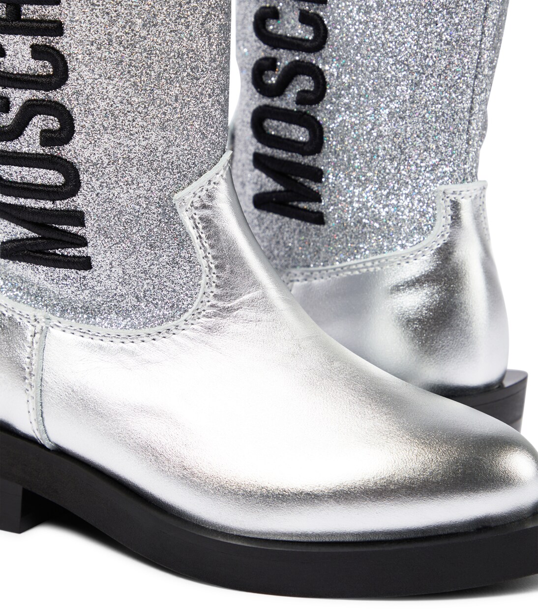 moschino silver boots