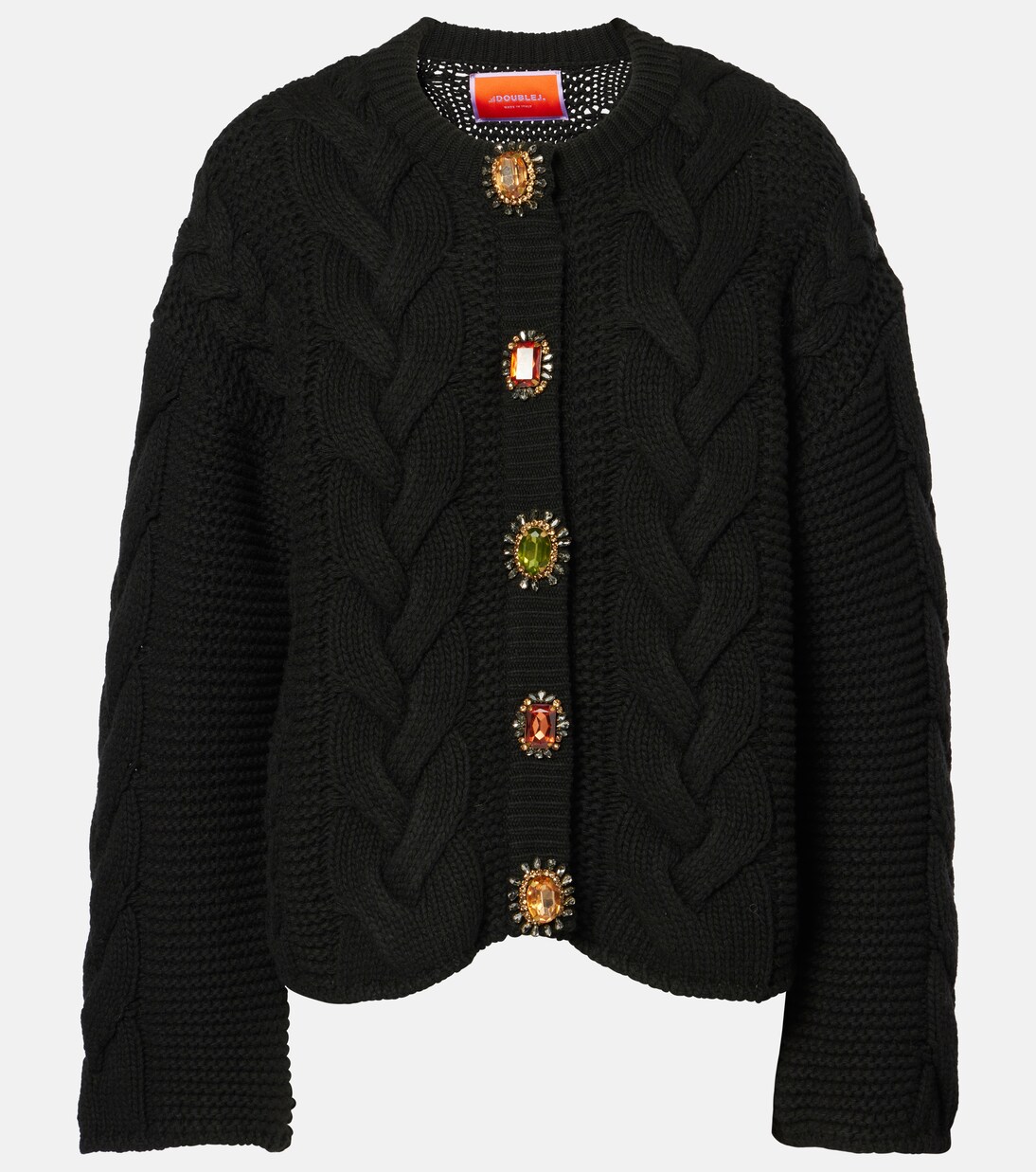 POL Double Gauze and Lace Mix Cardigan with Embroidered Detail main image 1