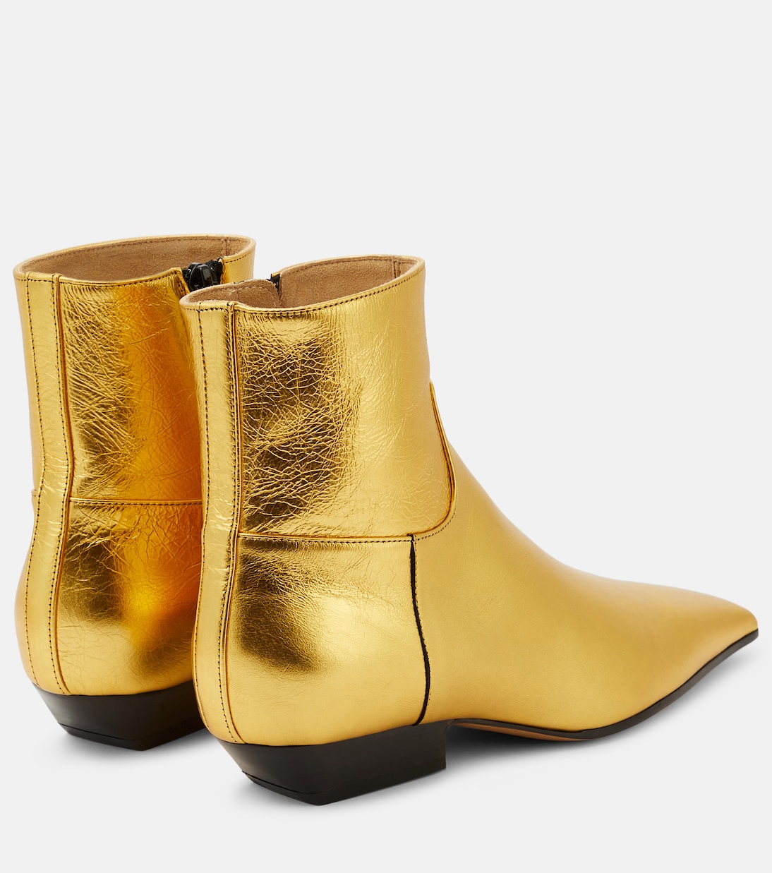Marfa metallic leather ankle boots in gold Khaite Mytheresa
