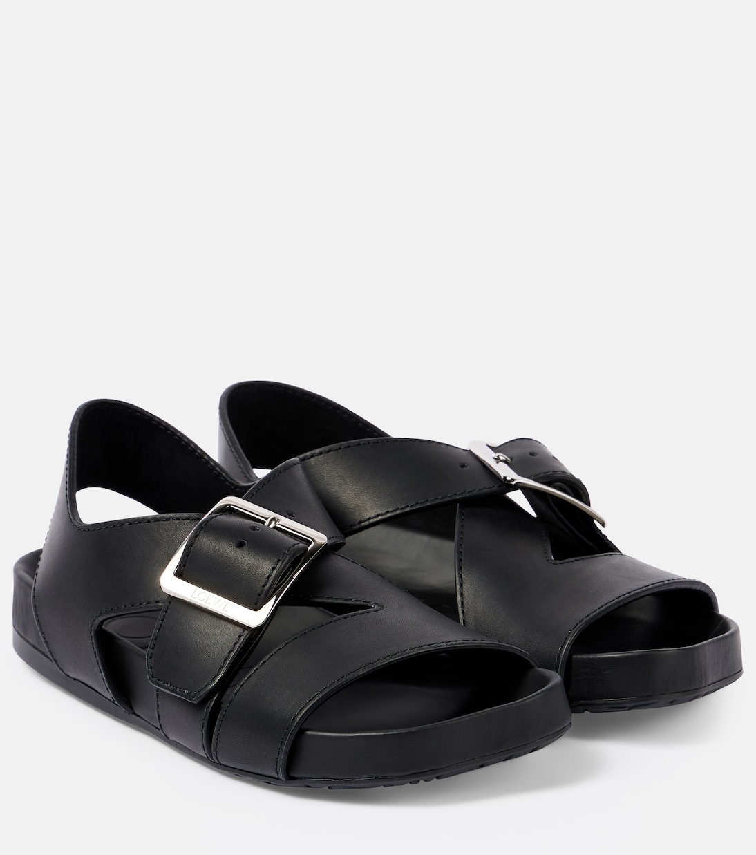 Ease leather slides in black - Loewe | Mytheresa