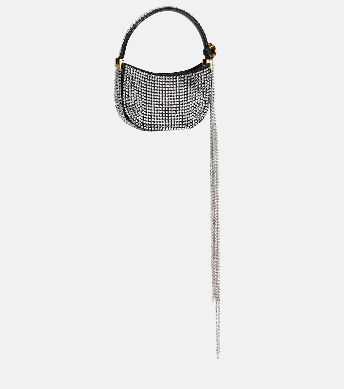 Verzierte Clutch Vesna Micro aus Satin in Silber - Magda Butrym 