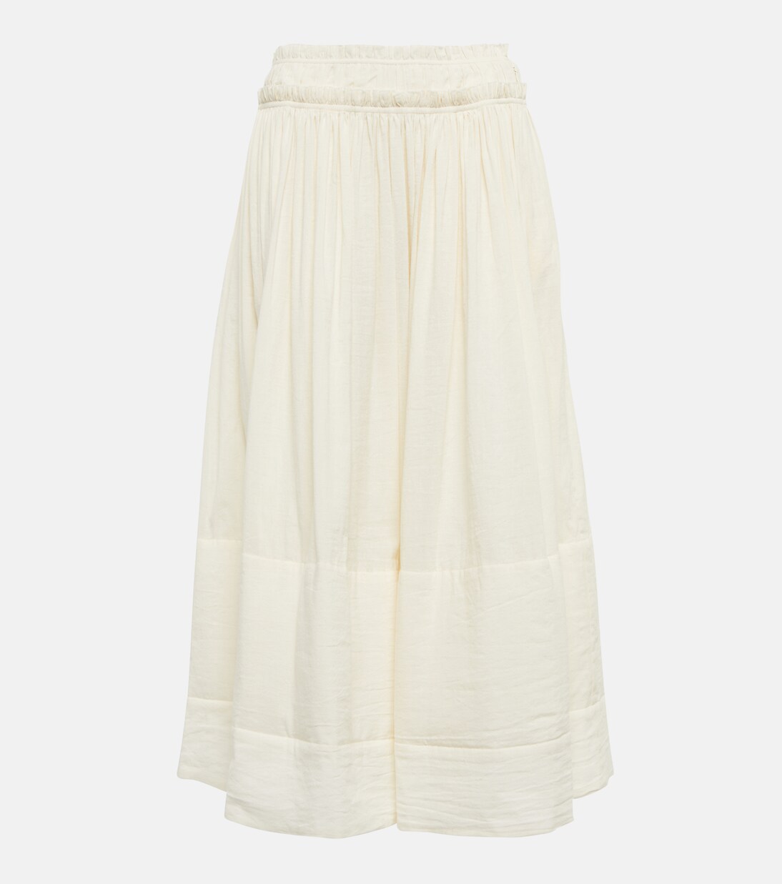 Cotton and linen midi skirt | Tory Burch