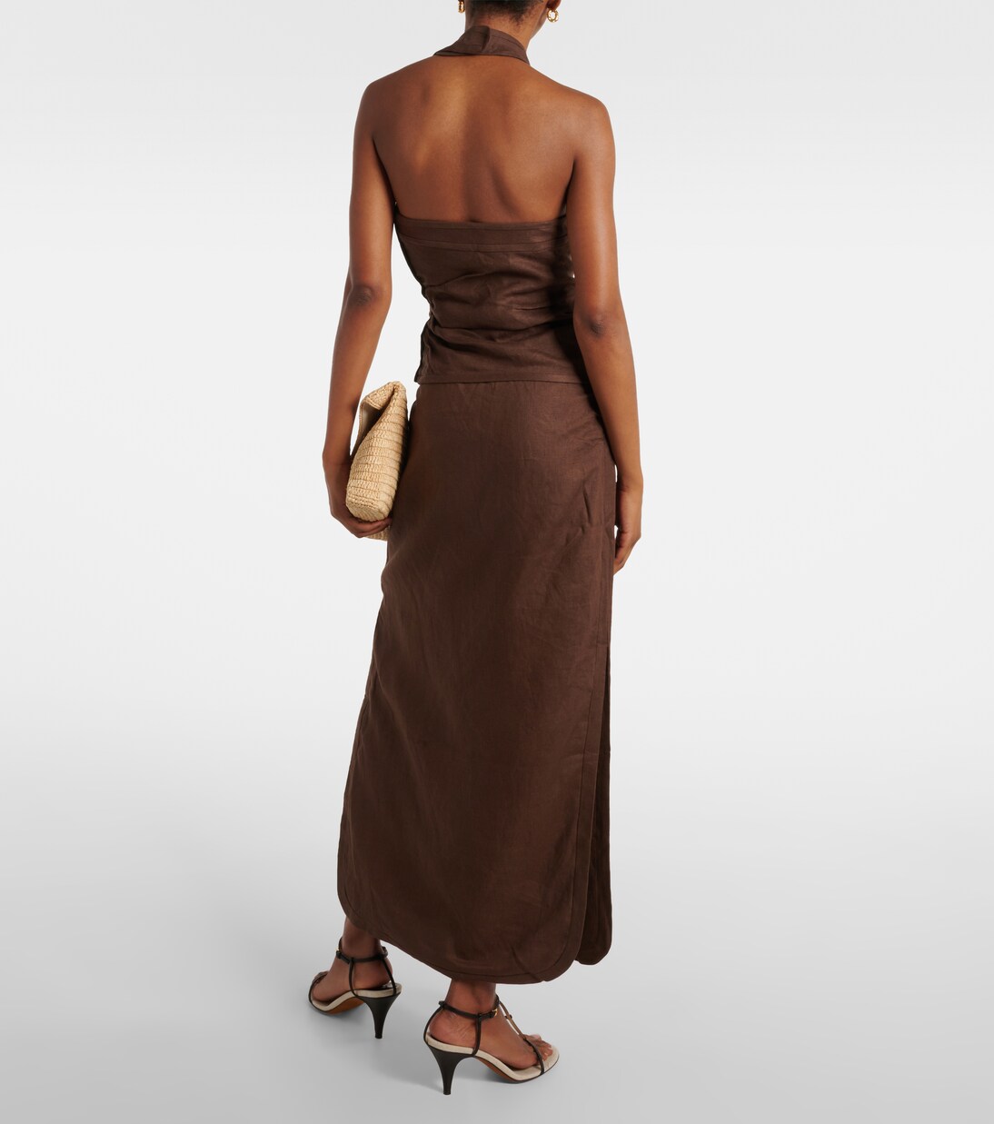 Jerry Halter Bodice linen top in brown SIR Mytheresa