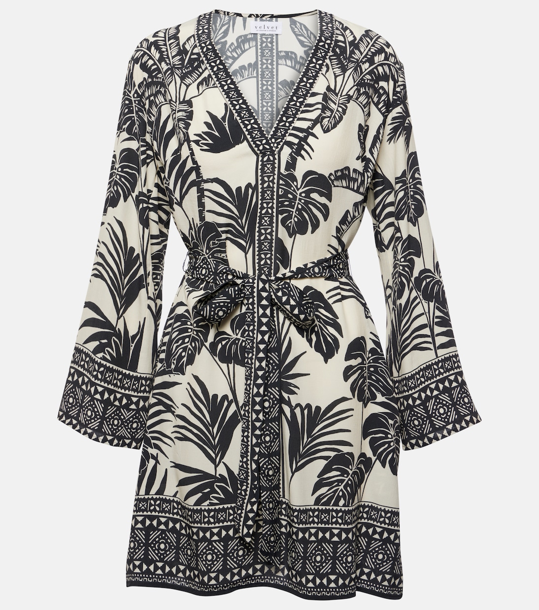 Emella printed minidress in black - Velvet | Mytheresa