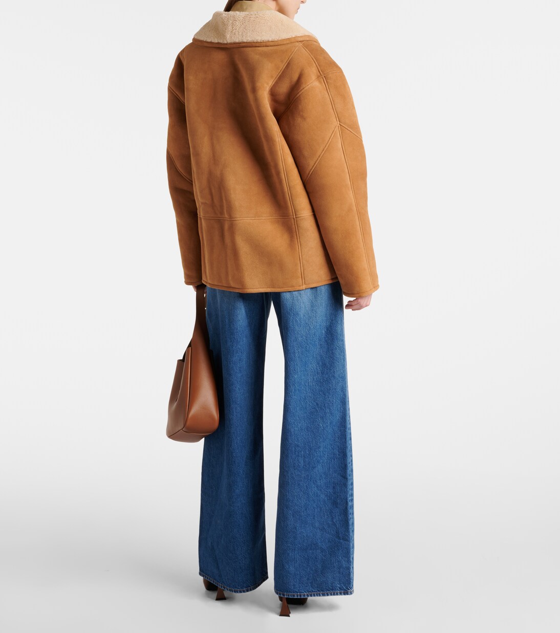 Tatoosh shearling-lined suede jacket in beige - Blaze Milano  