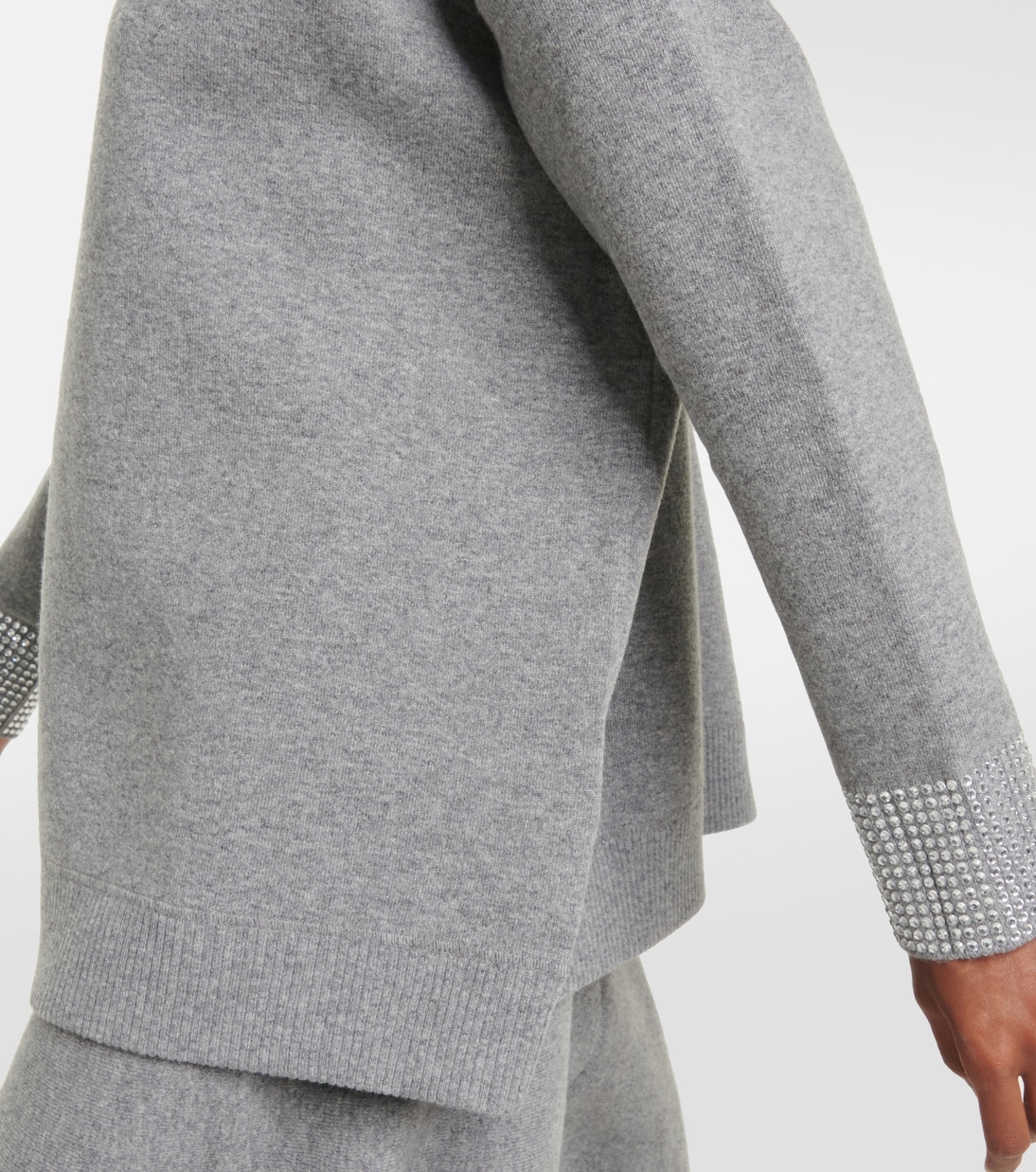 Embellished wool-blend sweater in grey - Valentino | Mytheresa