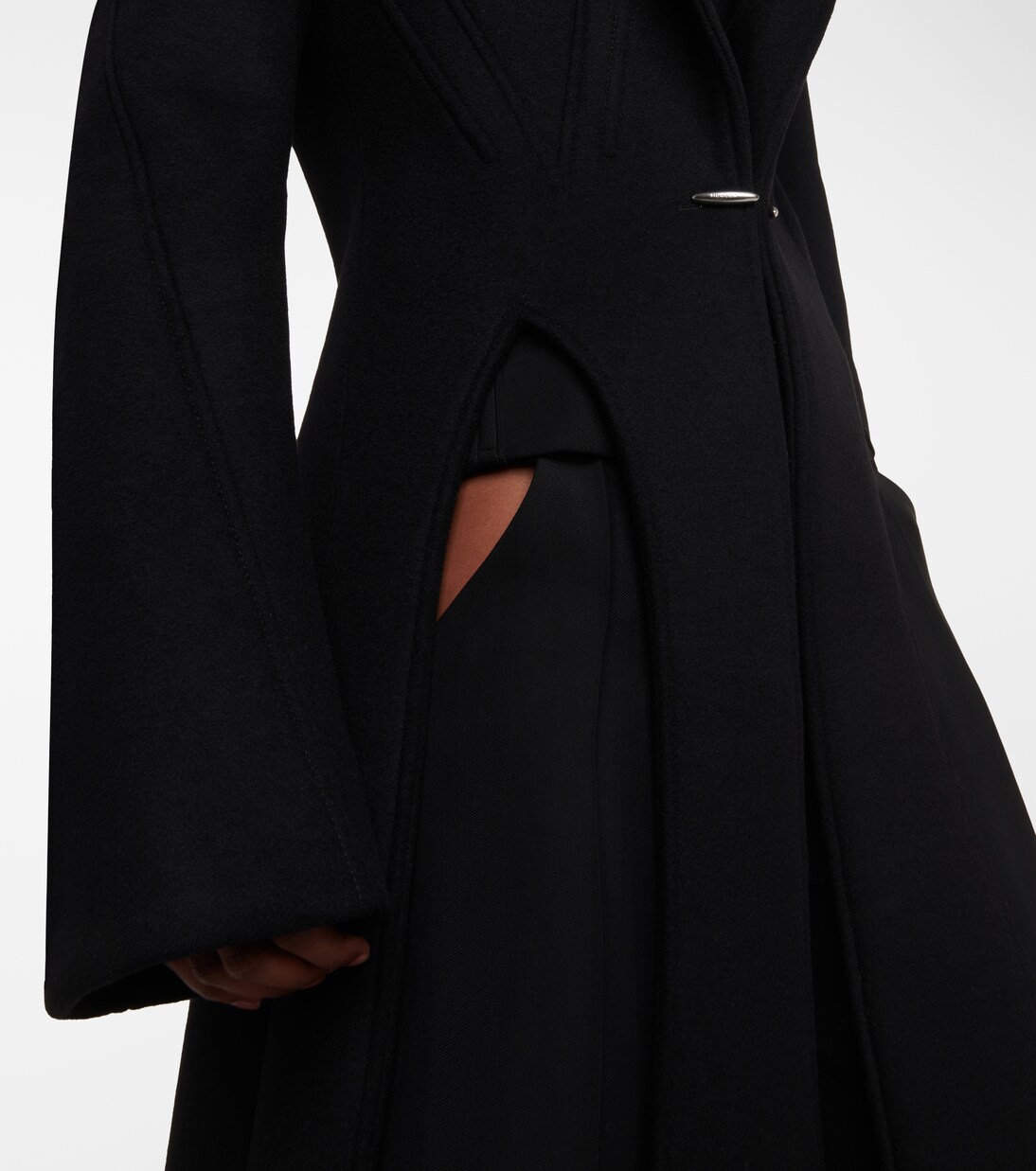 Mantel aus einem Wollgemisch in Schwarz - Mugler | Mytheresa