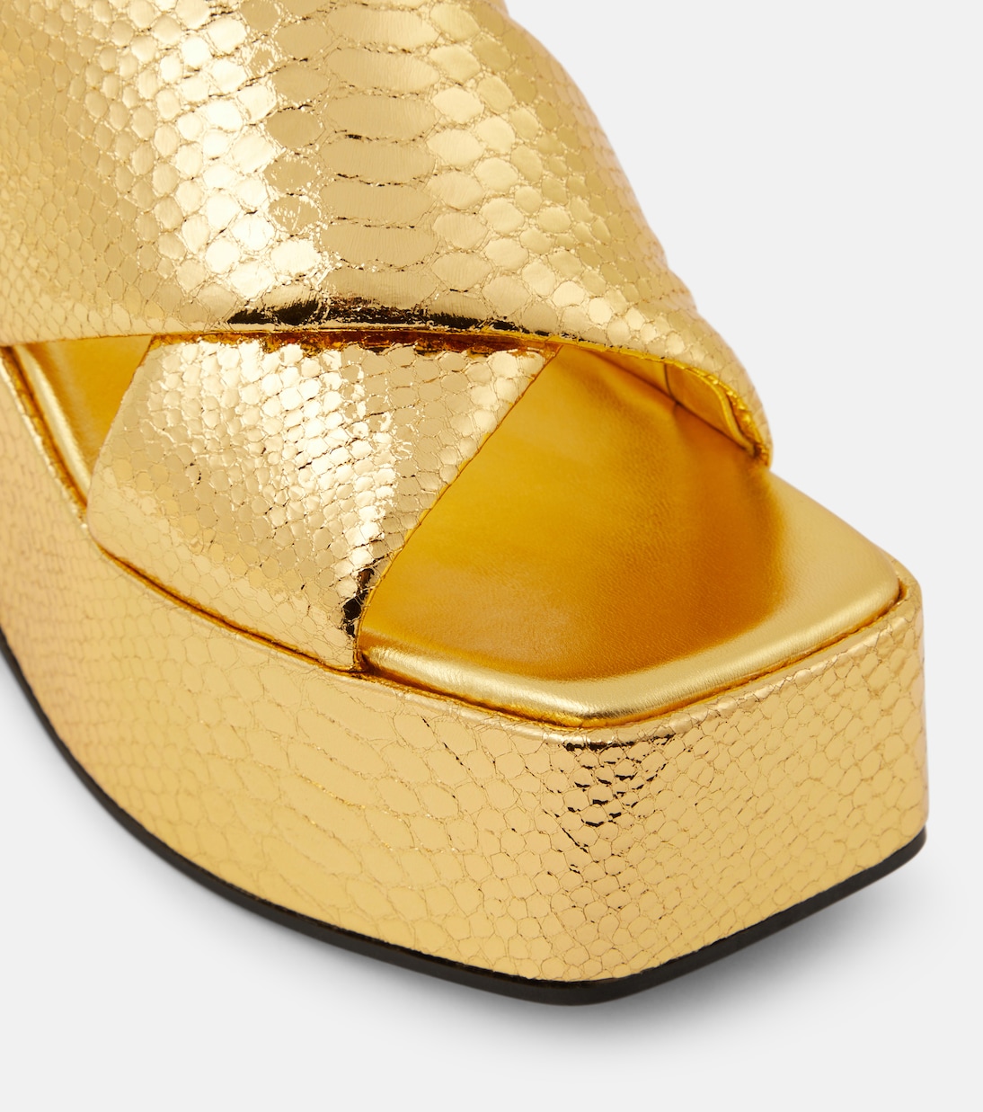 Plateausandalen Vicky aus Metallic-Leder in Gold - Paris Texas 