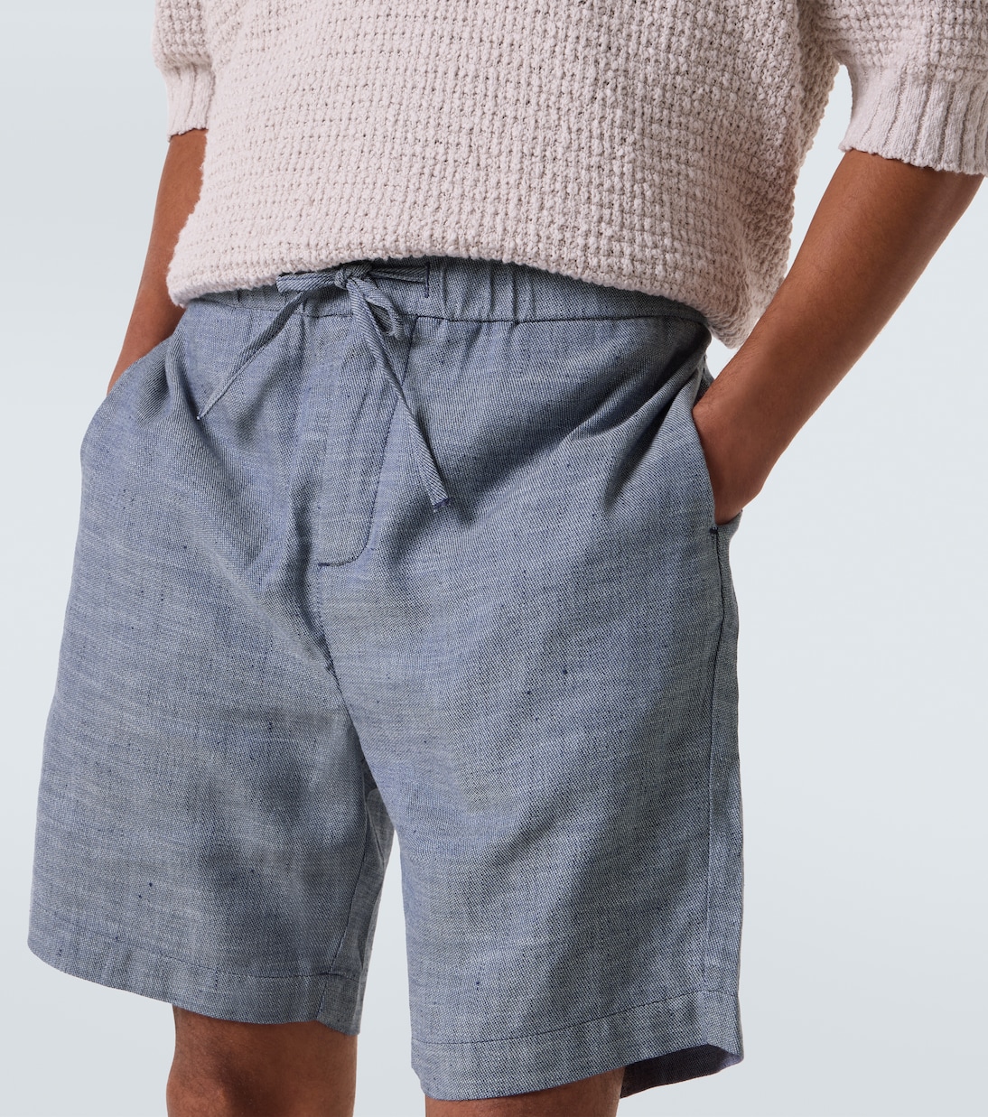 Felipe linen and cotton shorts in blue - Frescobol Carioca | Mytheresa