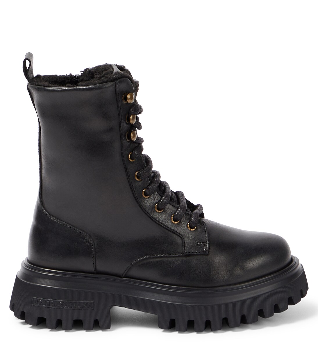 Bottines rangers en cuir | Dolce&Gabbana Kids