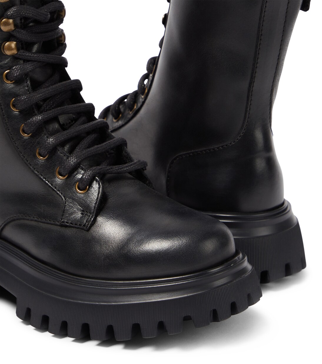 Leather combat boots | Dolce&Gabbana Kids