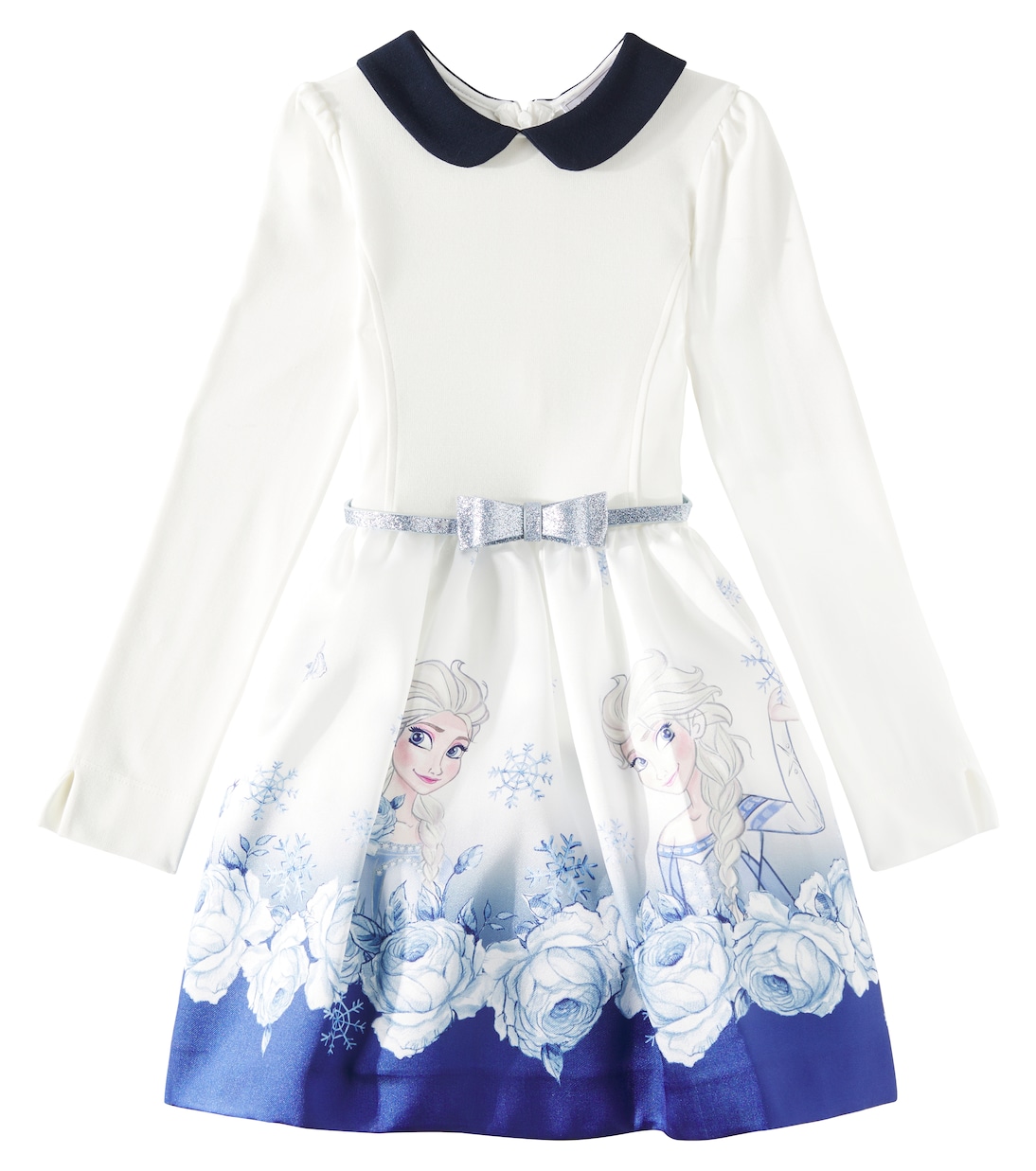 MONNALISA - Strawberry Poplin Dress - White
