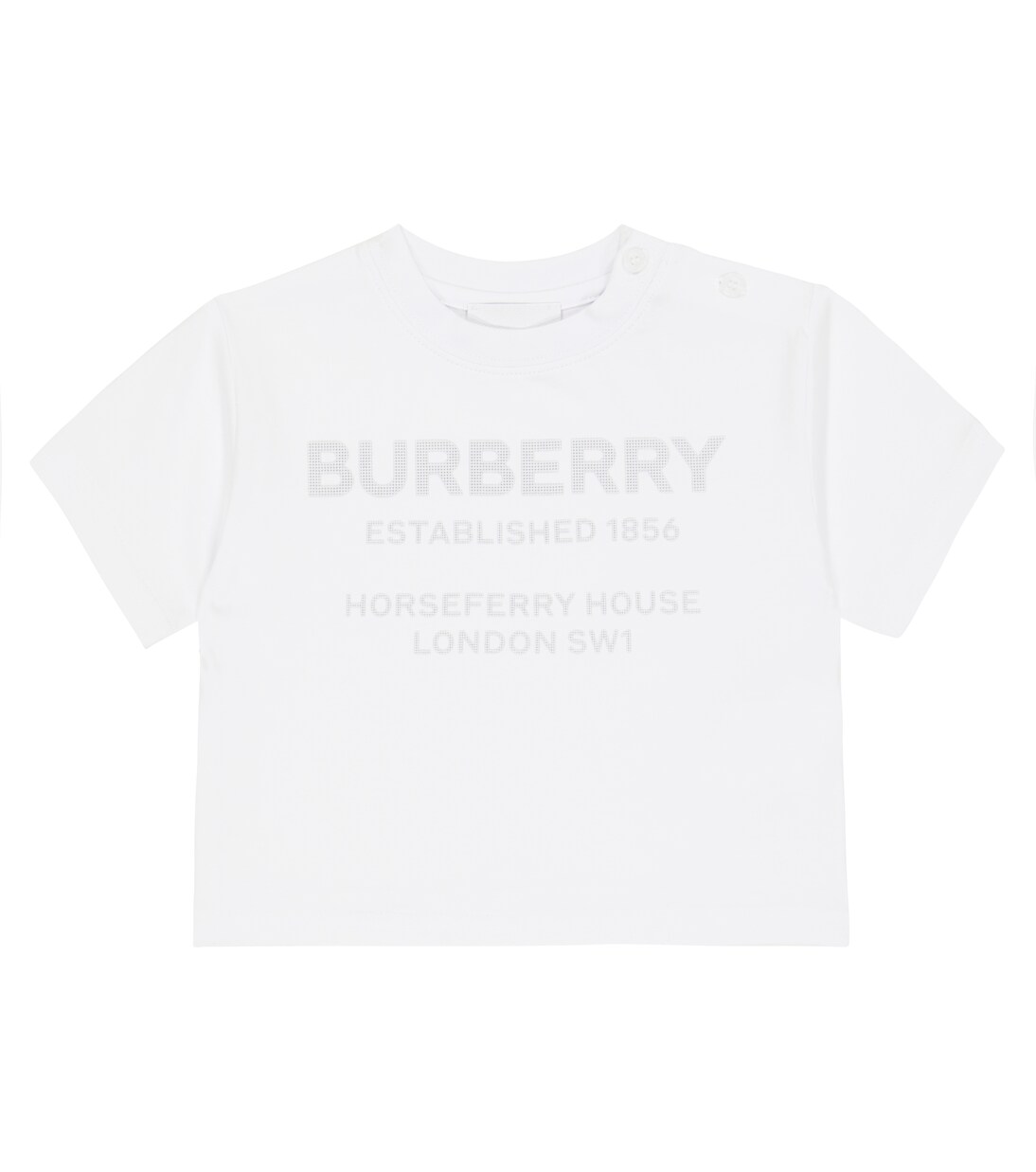 Baby logo cotton jersey T-shirt in white - Burberry Kids | Mytheresa
