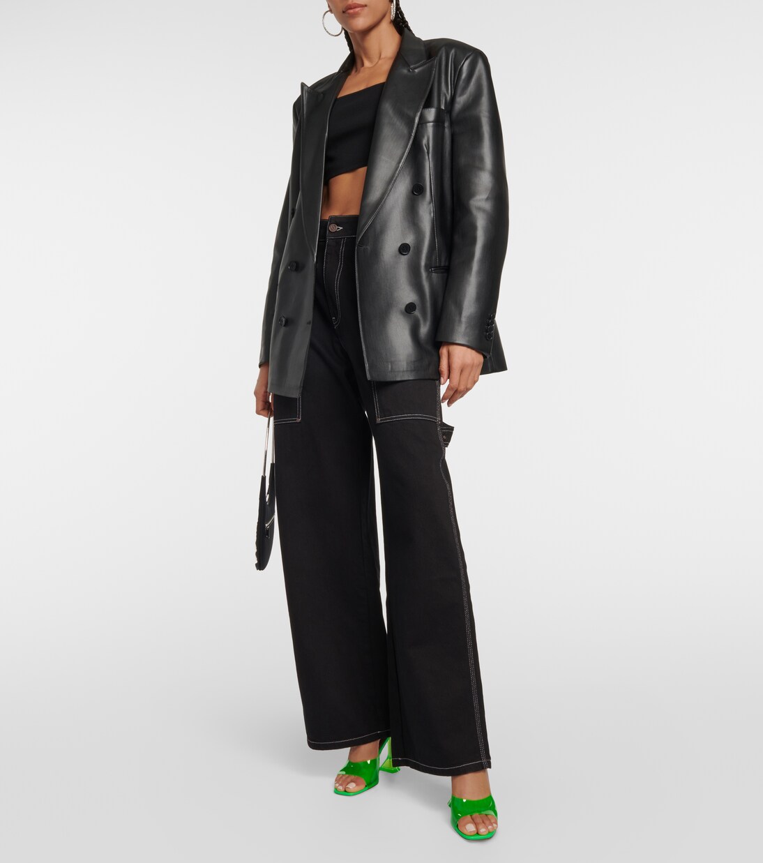 amina muaddi green pvc