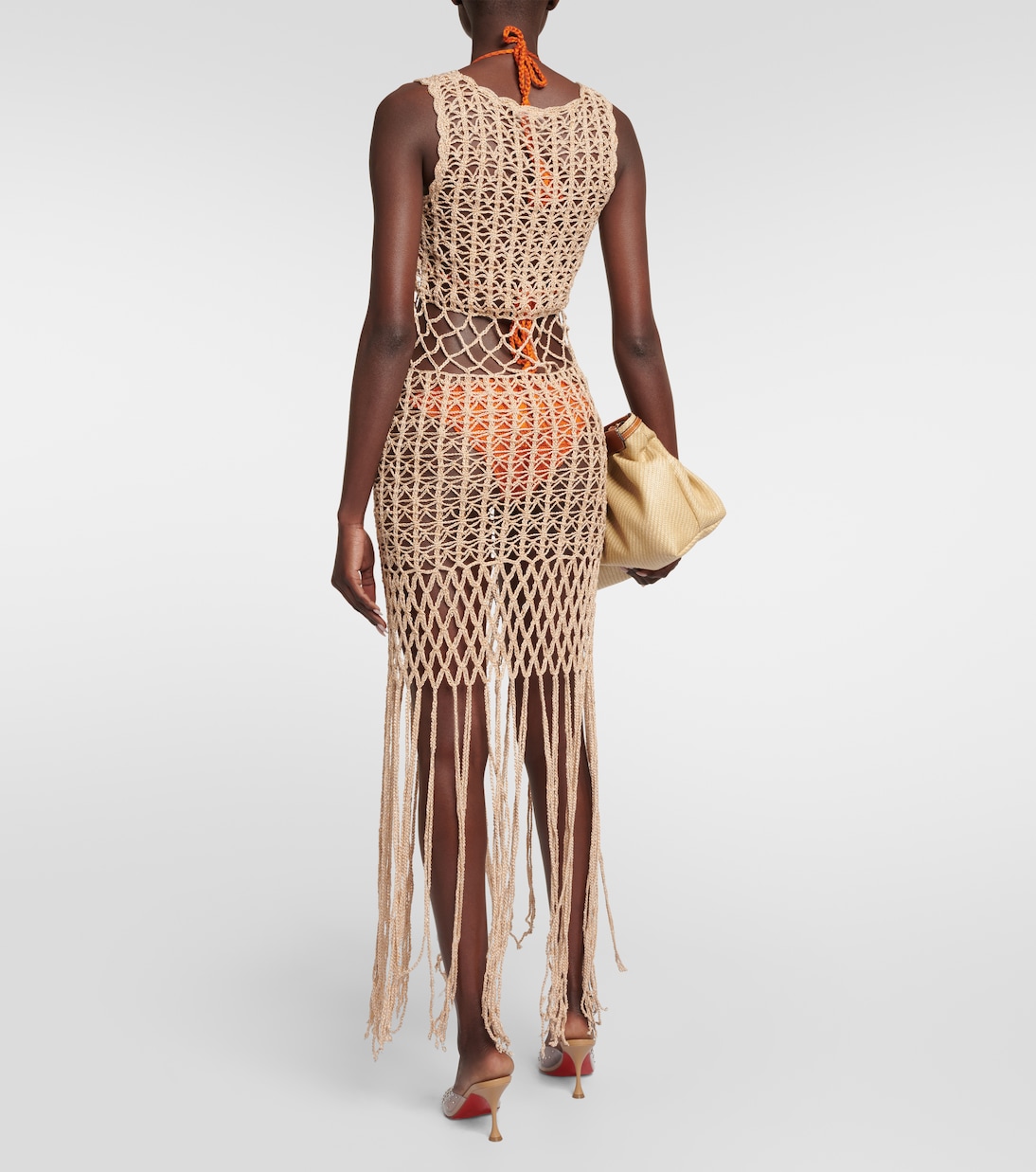 Crochet Fringe Midi Dress main image 0