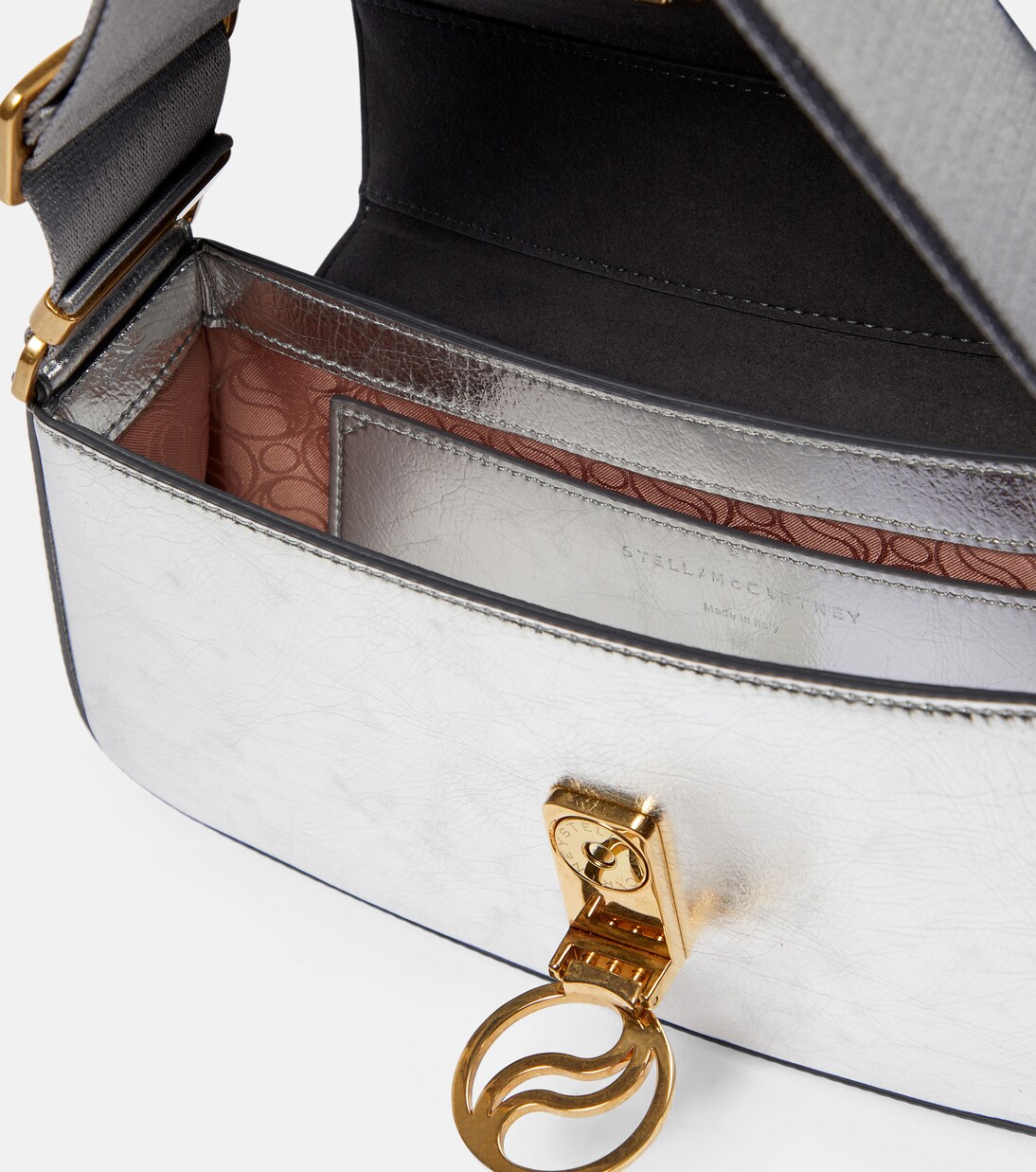 S-Wave metallic shoulder bag in silver - Stella Mc Cartney | Mytheresa