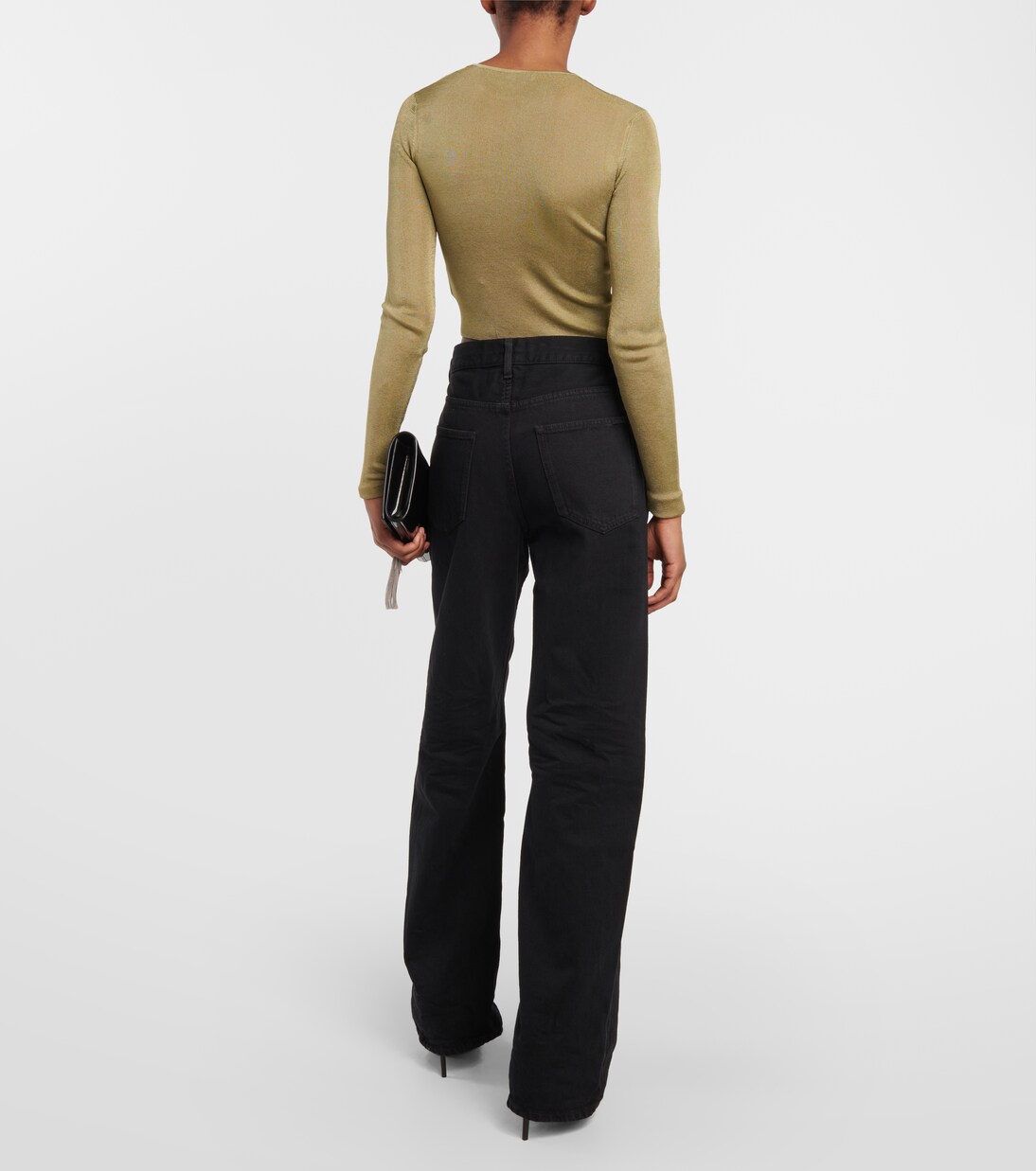 Cropped-Pullover in Grün - Saint Laurent | Mytheresa